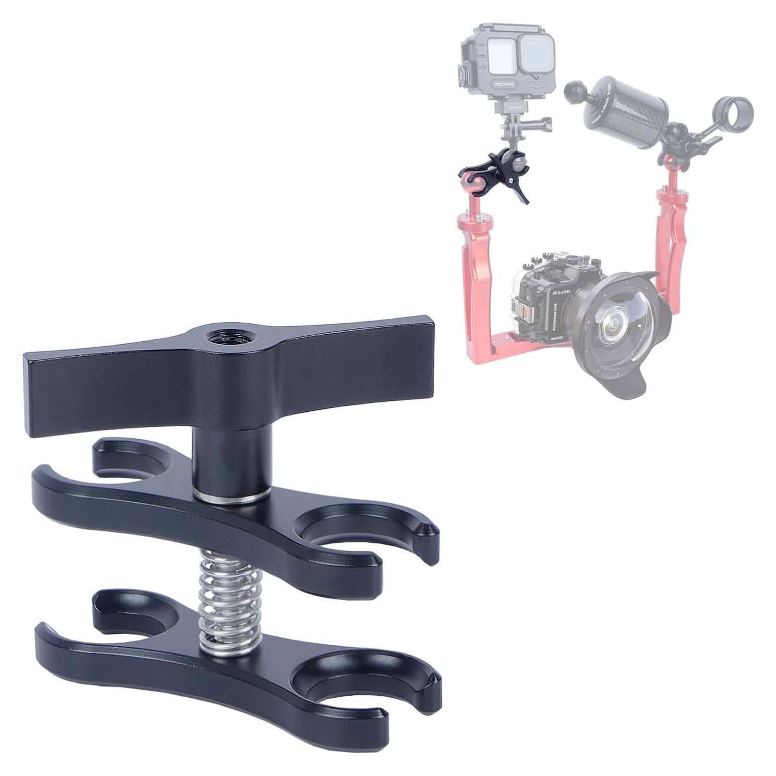 Soporte Clip Mariposa Doble Cabeza Esférica Mechrig 63151A