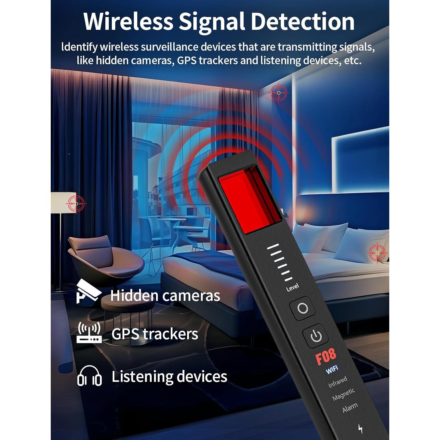 Detector de Cámaras Ocultas 6 en 1 OBSITWY XP-08 - Seguridad Portátil