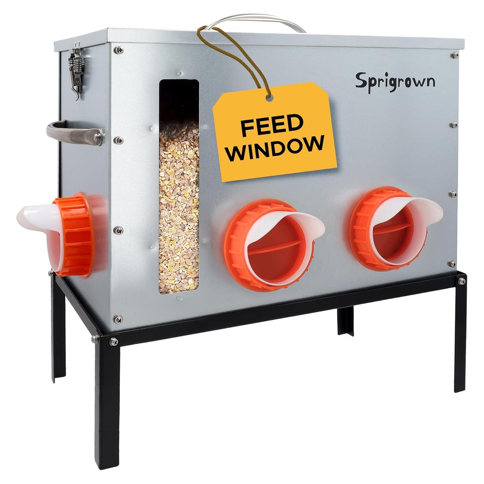 Comedero Automático para Gallinas Sprigrown 18kg Metal Resistente