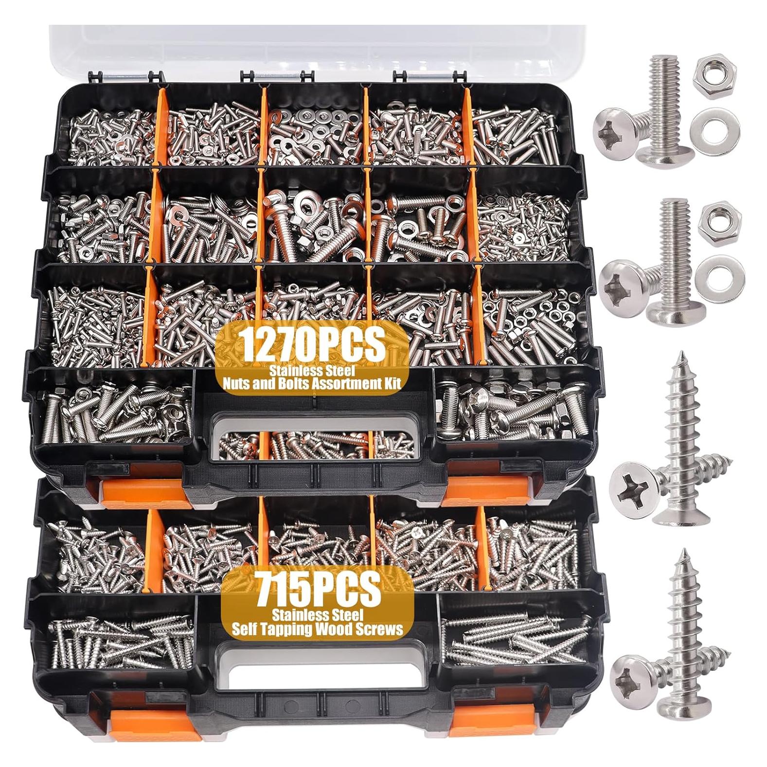 Kit de Surtido de Tuercas y Tornillos Weideer 2002 Pcs