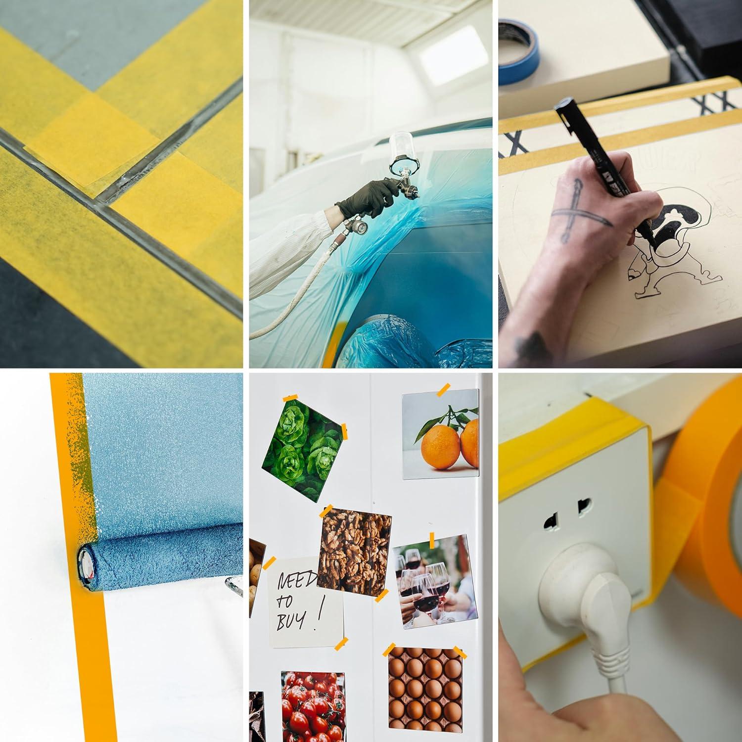 Cinta de Enmascarar TAPEBEAR 3.58 cm x 54.86 m 6 Rollos