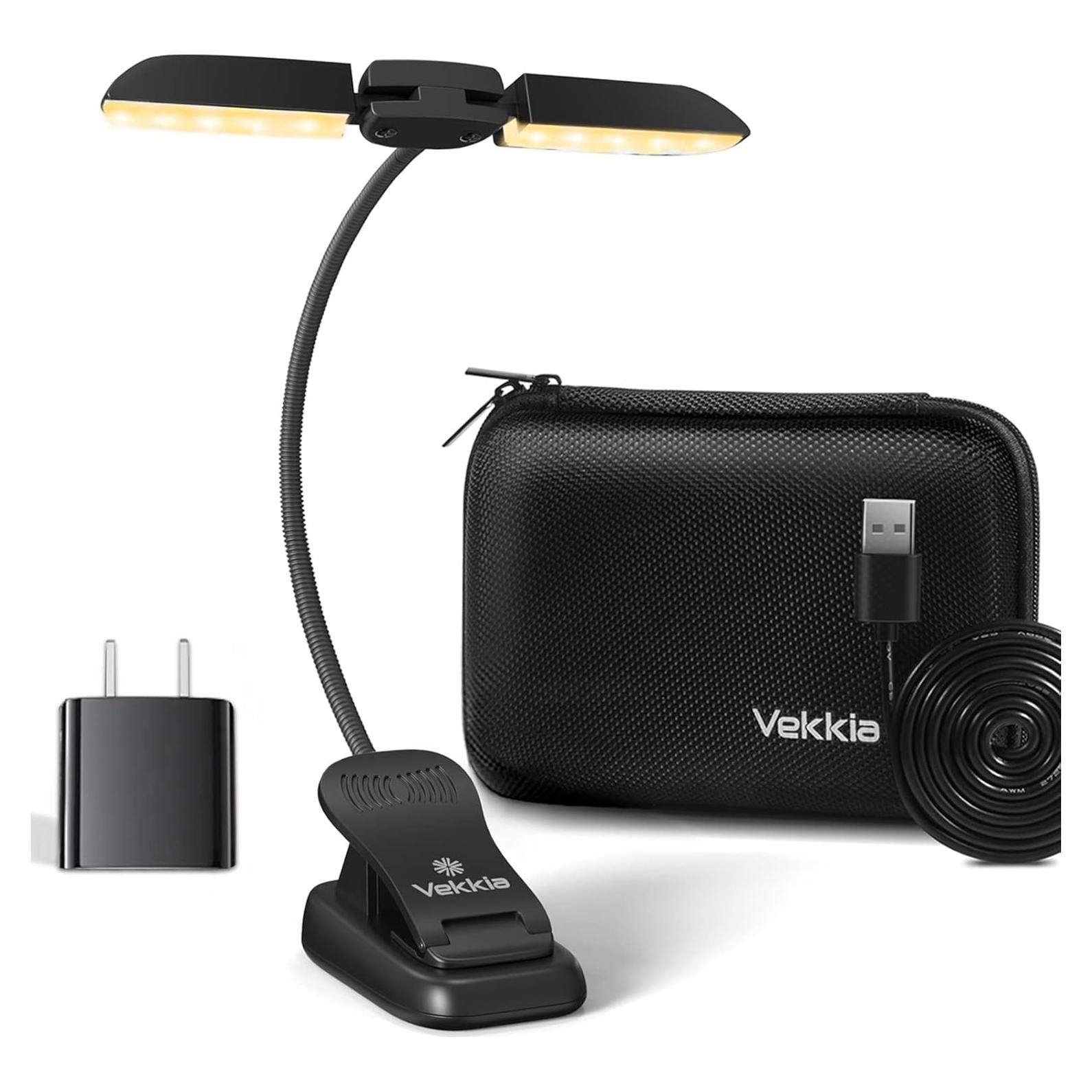 Luz de Libro LED Vekkia 14 con Cargador y Funda de Viaje
