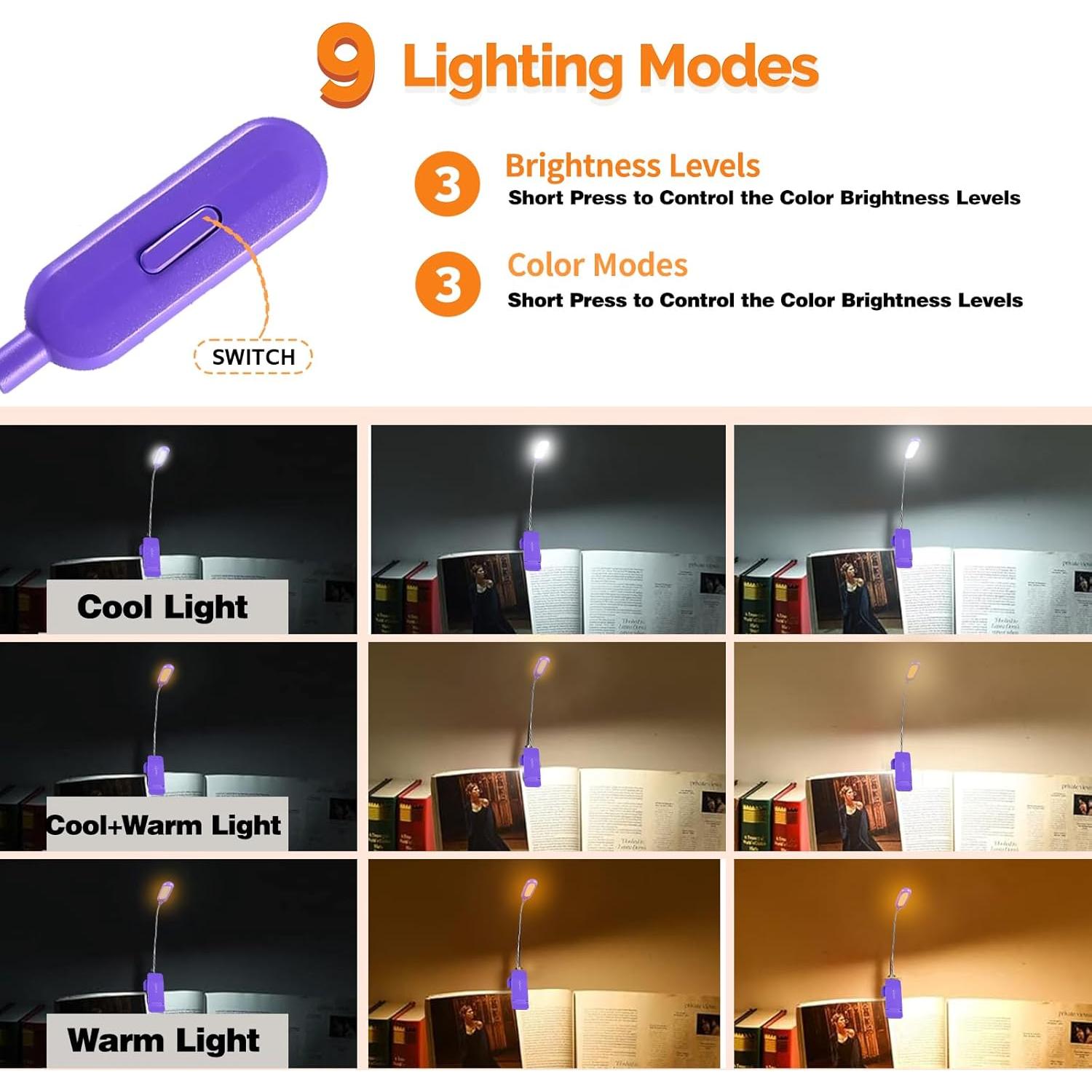 Luz de Lectura Recargable VAVOFO KM-6720 7 LED 9 Modos