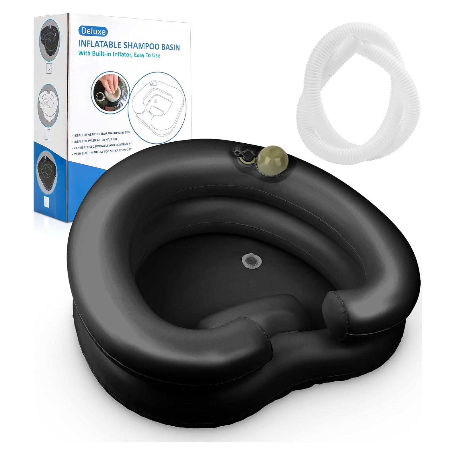 Lavabo de Lavado de Cabello Inflable Samlomi - Negro Corazón