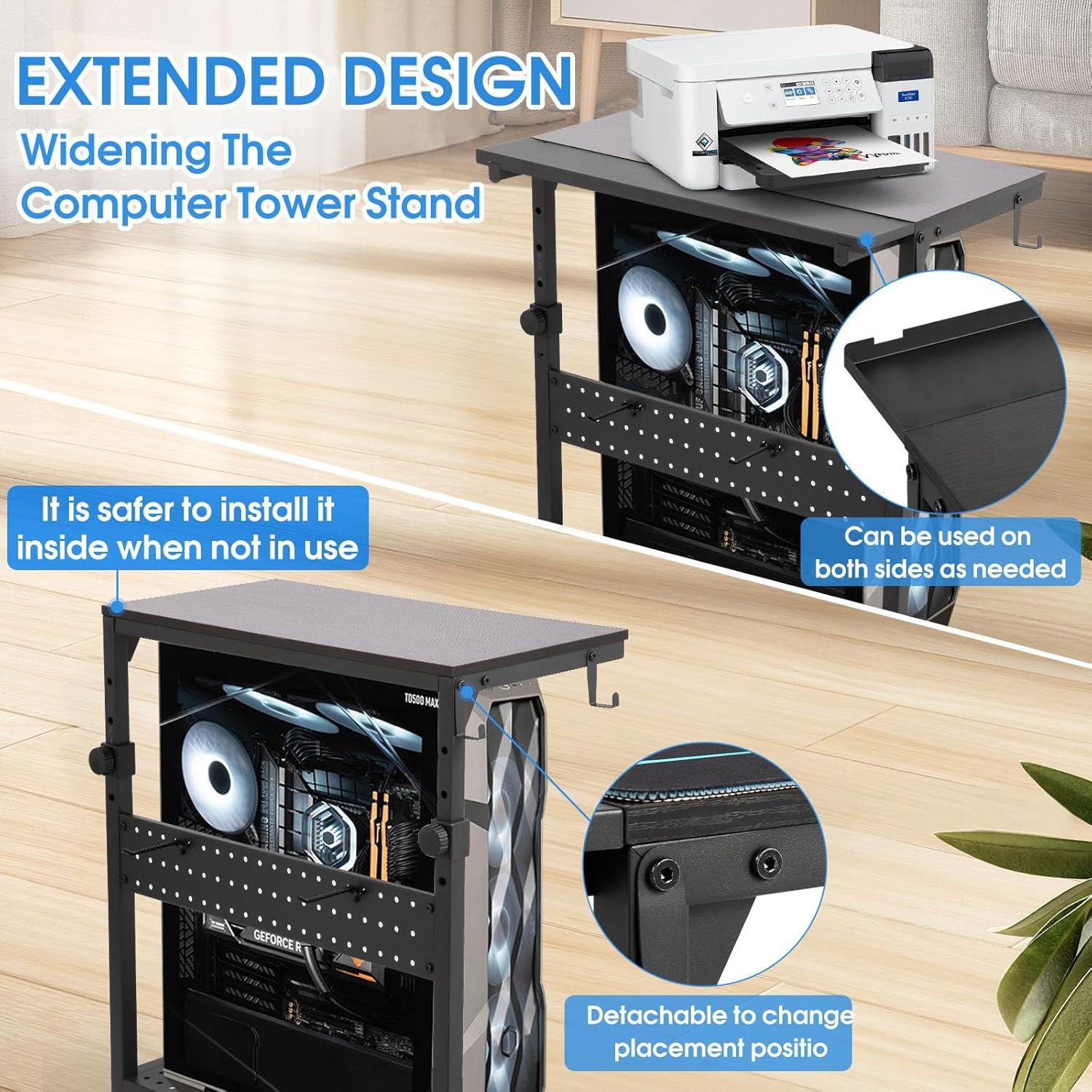 Soporte de Torre KEBE Ajustable 2 Niveles con Ruedas Negro