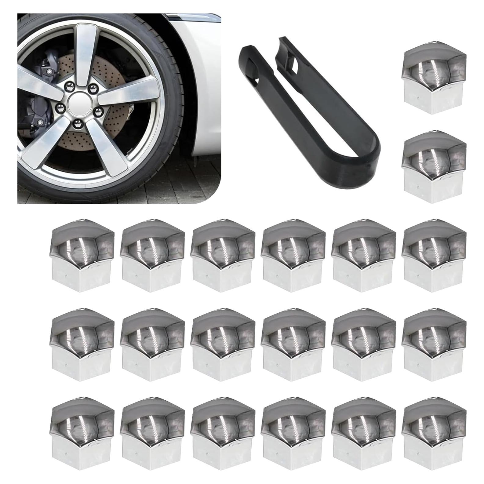 Cubiertas de Tuercas de Rueda Anyhut 17mm Plata - 21 Piezas