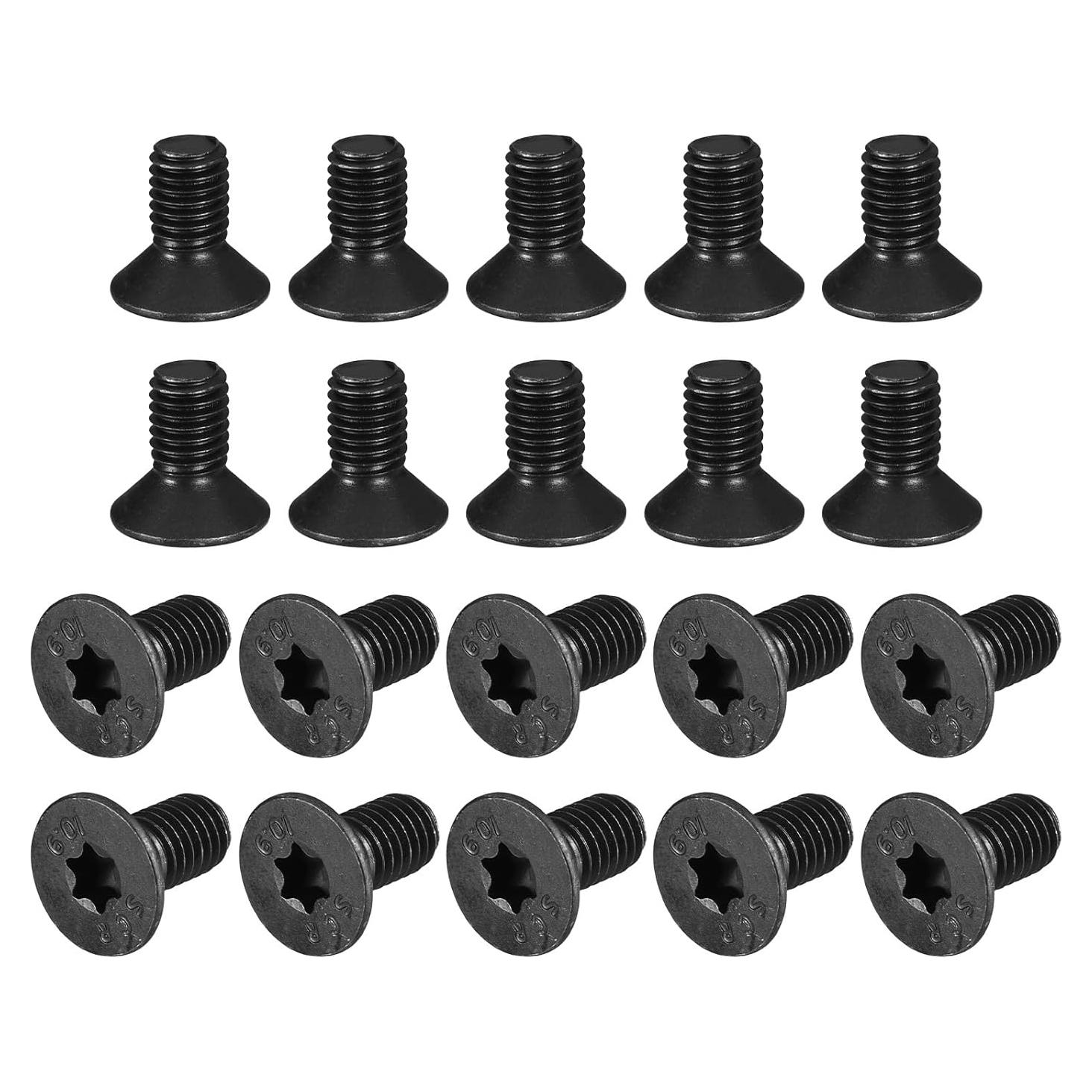 Tornillos de Cabeza Plana Torx Antirrobo uxcell M8-16mm 20Pcs