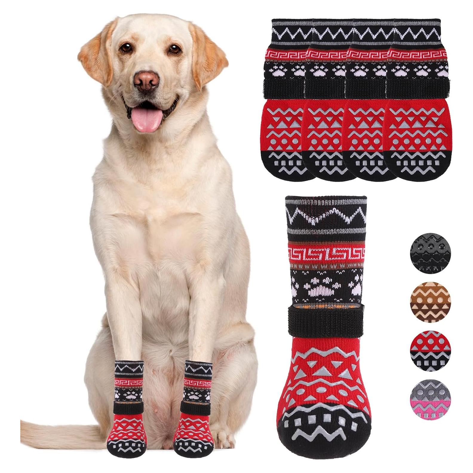 Calcetines Antideslizantes para Perros KOOLTAIL Medianos Rojos