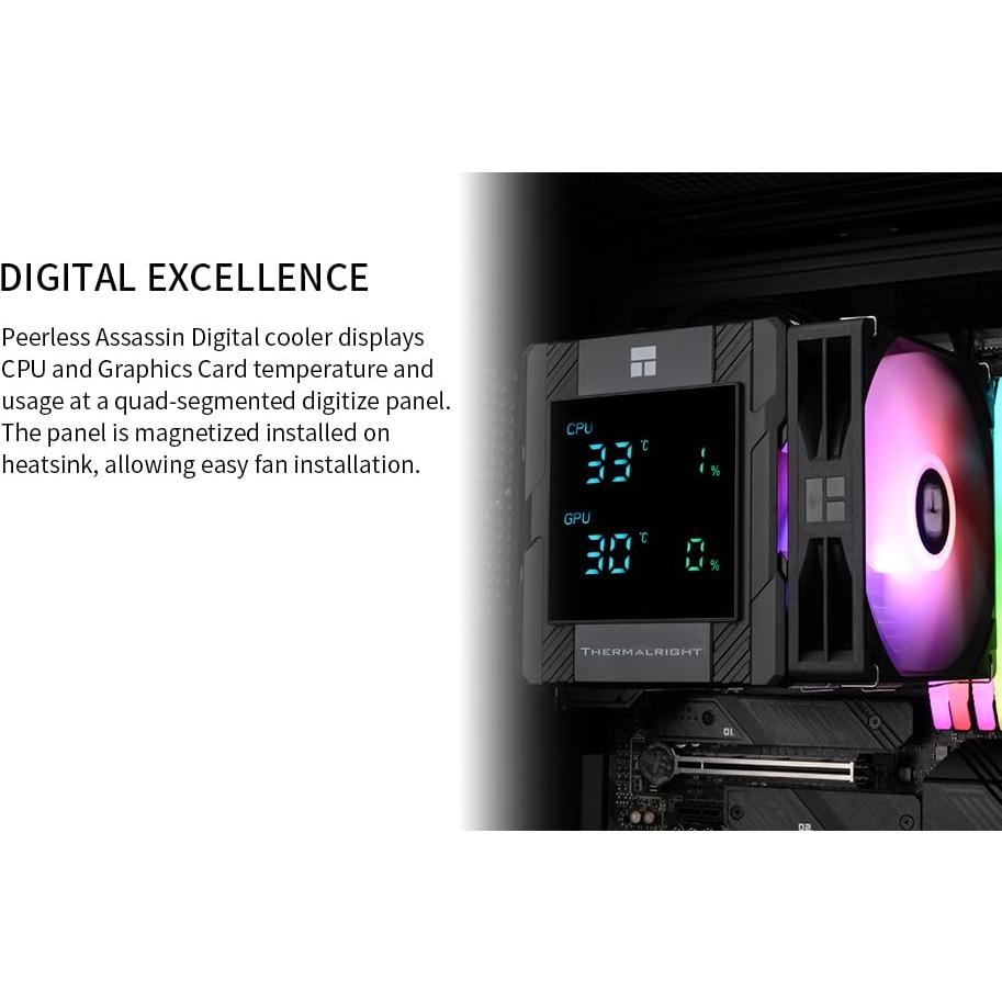 Enfriador de CPU Asesino Sin Par 120 Digital ARGB Negro 162mm