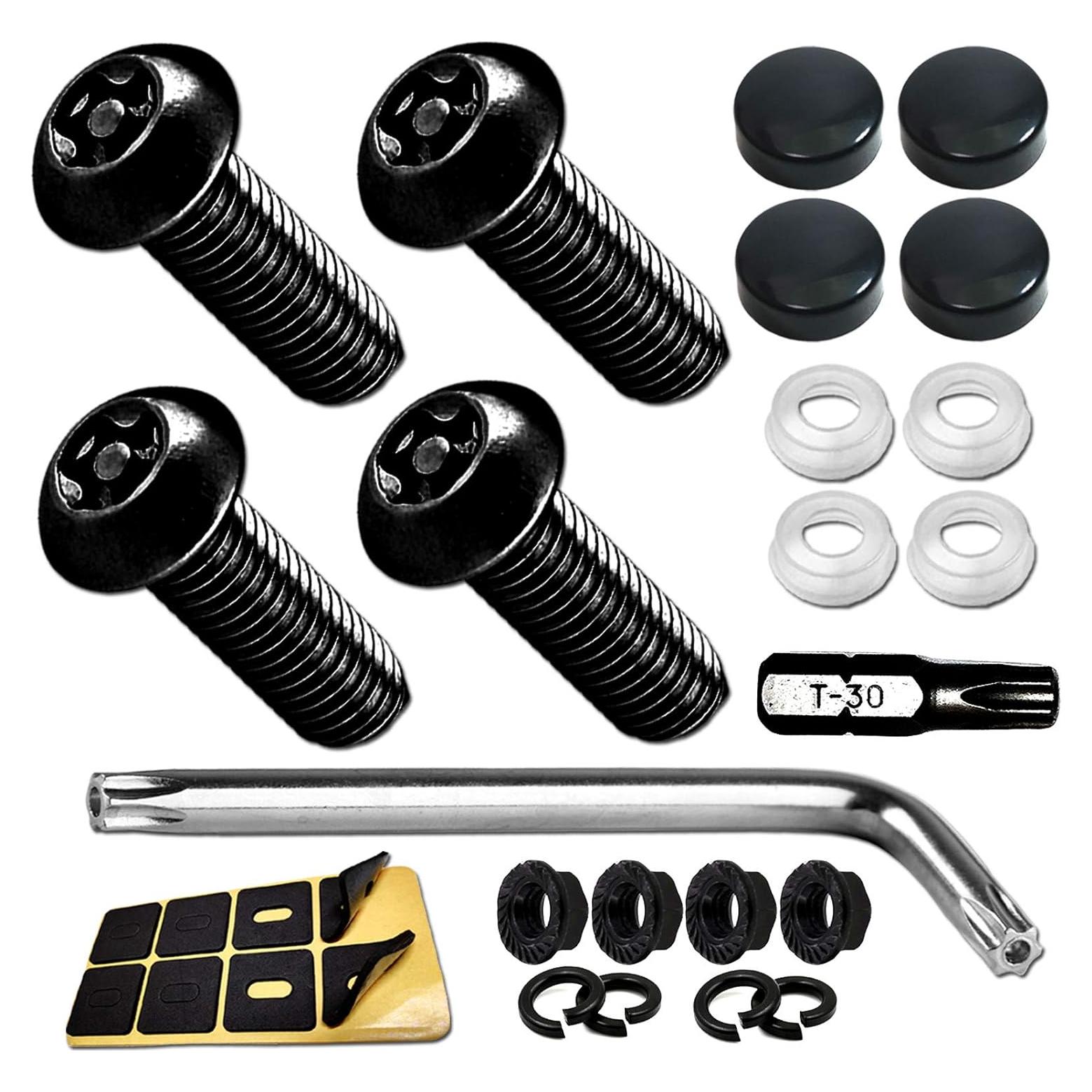 Tornillos Antirrobo Aootf para Placas de Matrícula Negros M6
