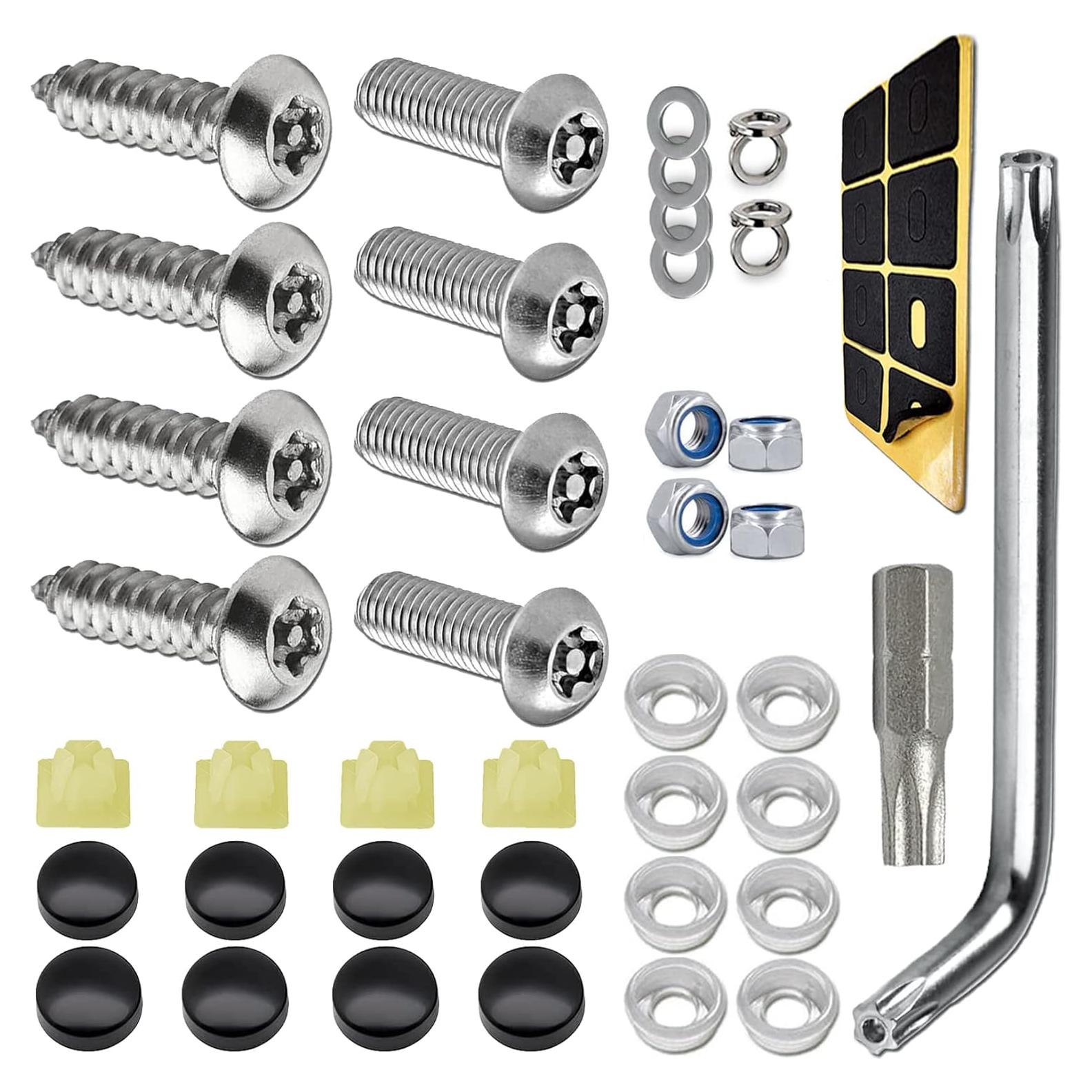 Kit de Tornillos Antirrobo Middrivr para Placas de Matrícula 8 Pzas