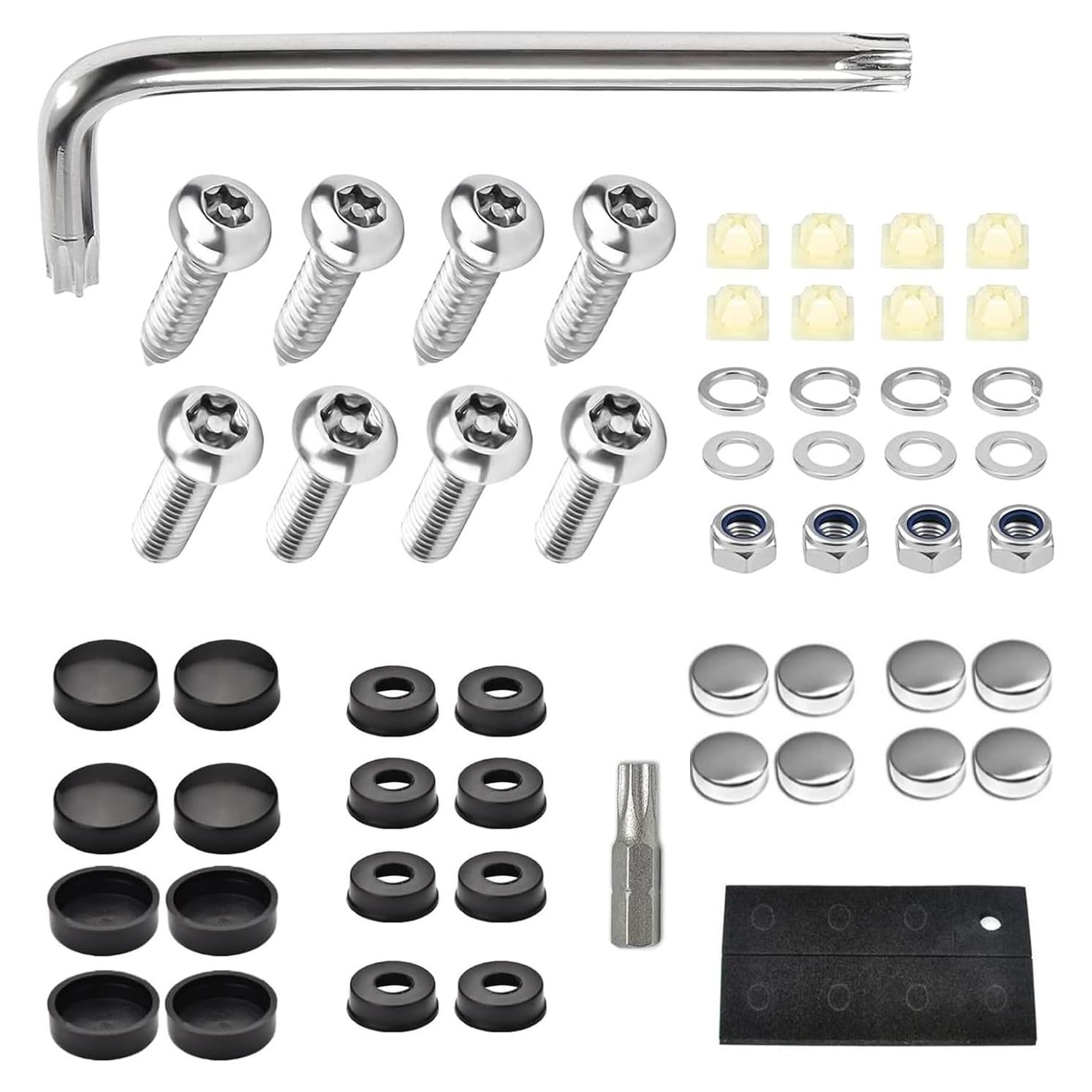 Kit de Tornillos Antirrobo Shakas para Placas de Licencia 54 Piezas