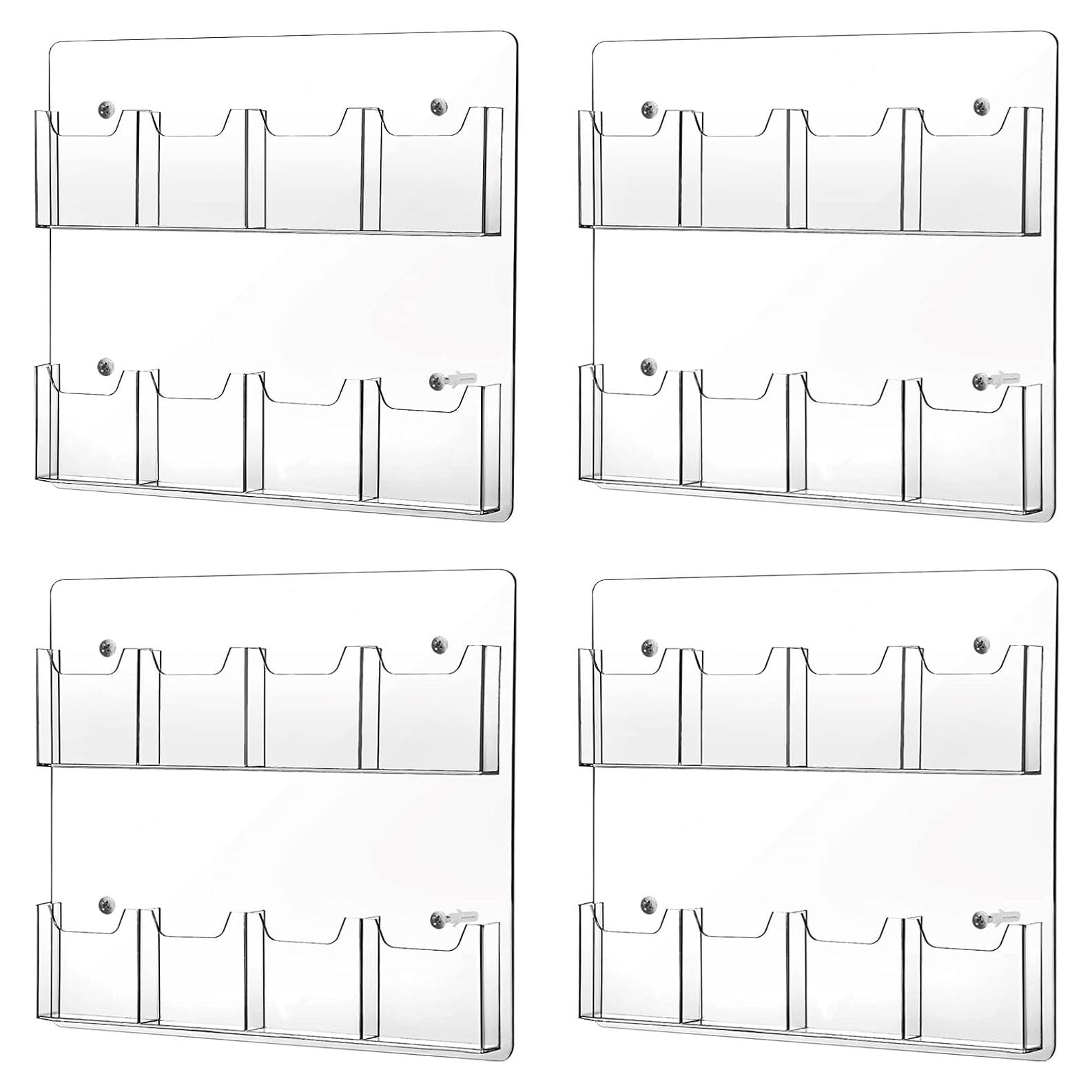 Soporte de Folletos Acrílico Weysat 8 Bolsillos Montaje en Pared