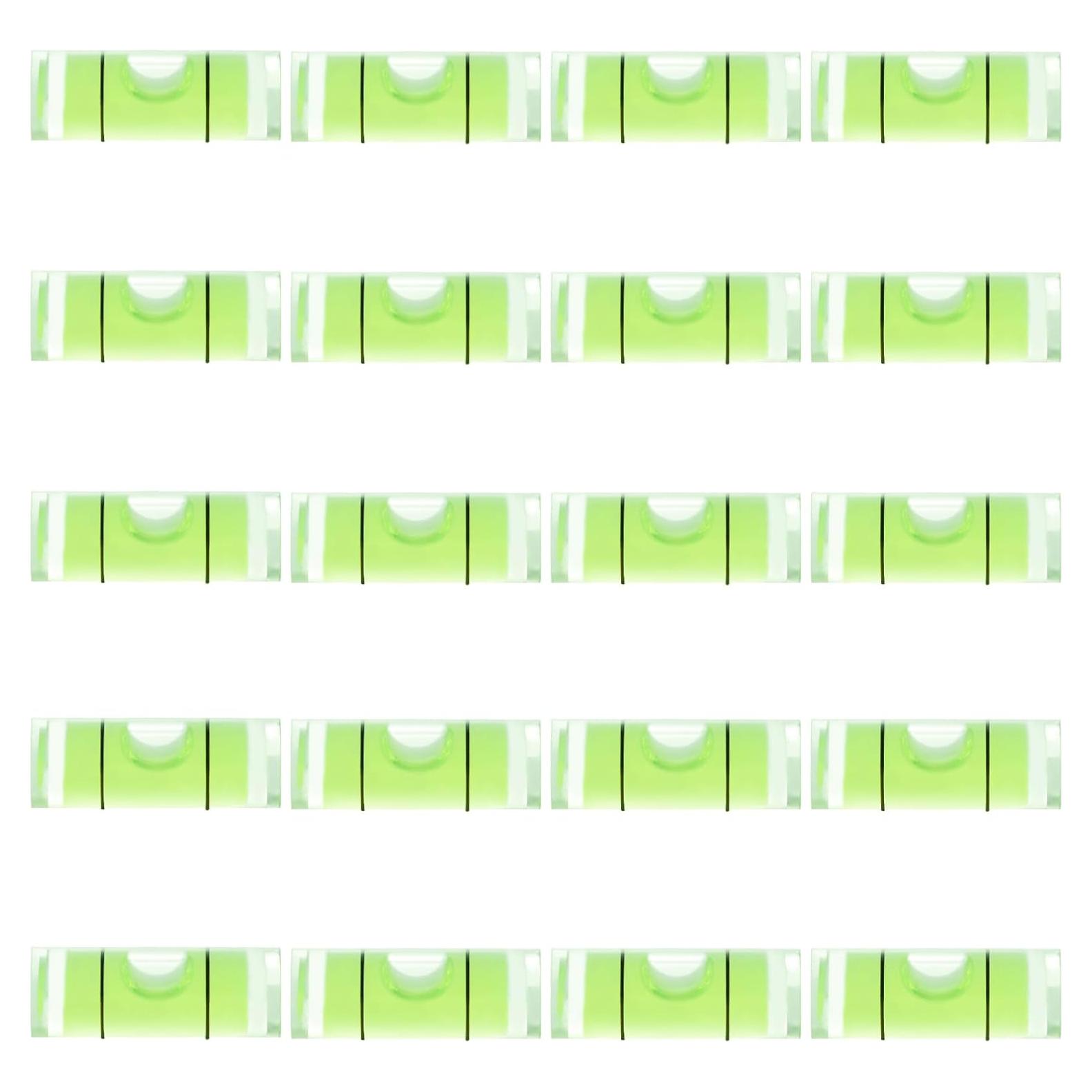 Nivel de Burbuja Mini JYK 20pcs 9.5x30mm Acrílico Amarillo-Verde