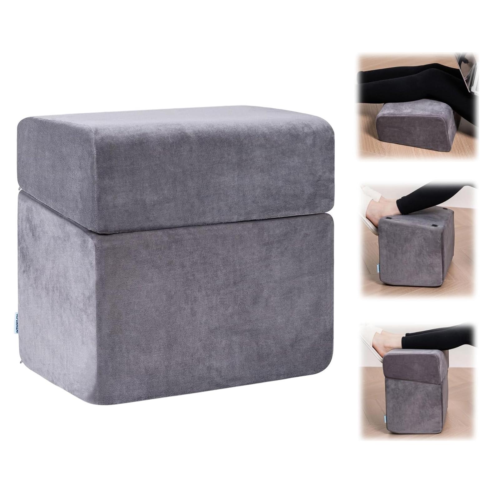 Reposapiés Ergonómico Ajustable SCFOAMZAI - Gris, 3 Alturas