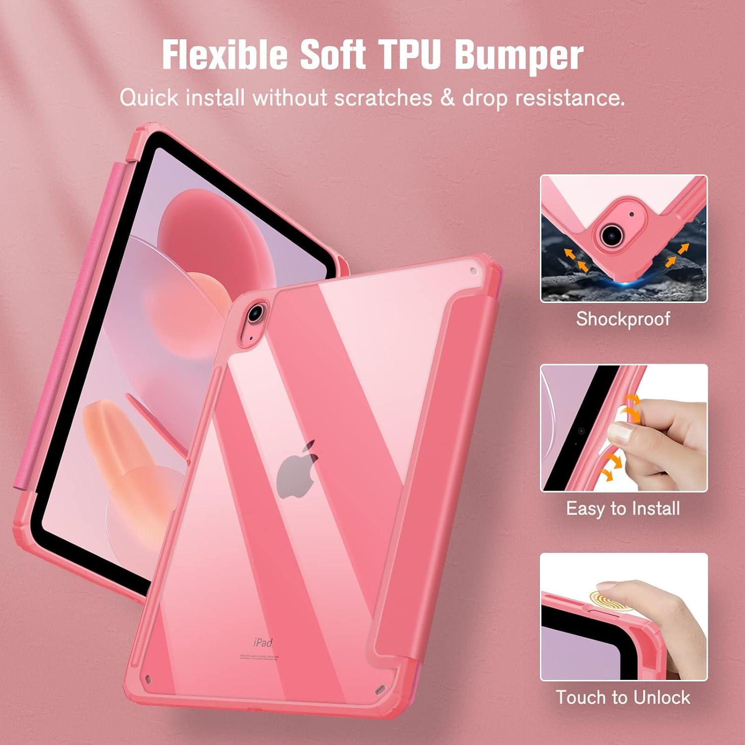 Funda Híbrida Slim Fintie para iPad 11 y 10.9 Pulgadas Rosa