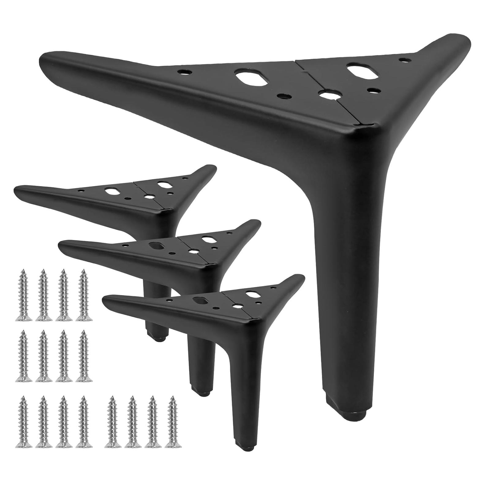 Piernas de Mueble de Metal Kyuionty 12cm Negras - Juego de 4