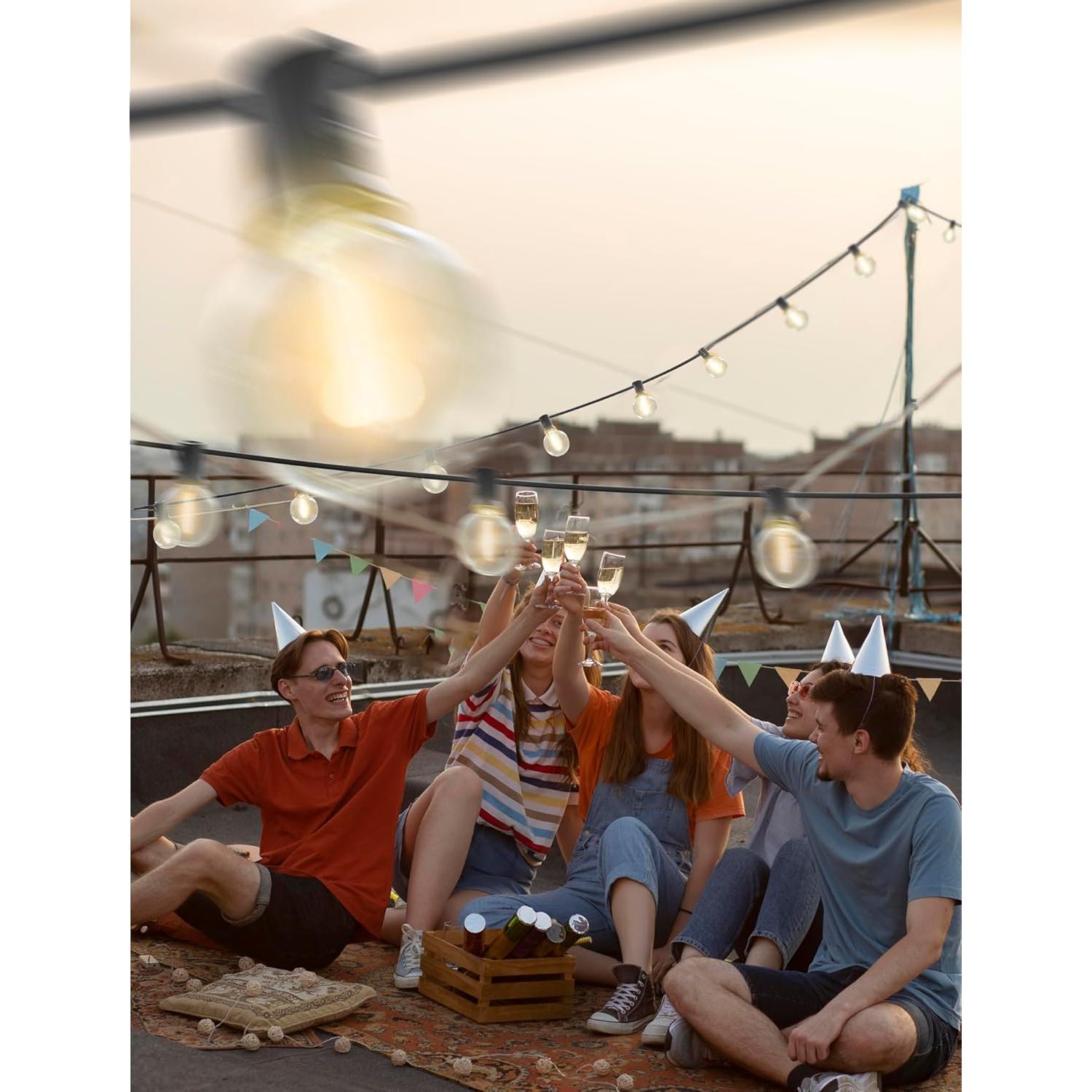 Luces de Cuerda LED G40 SUNSGNE 7.62m 25 Bombillas E12