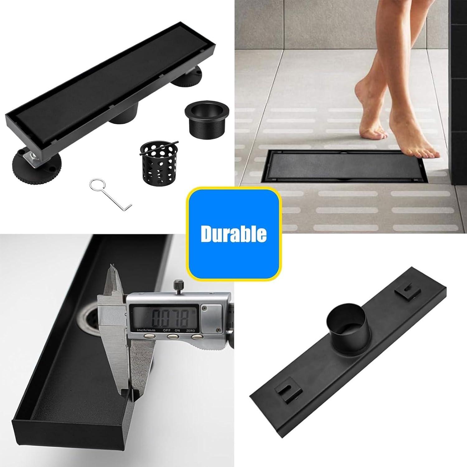 Desagüe de Ducha Lineal Fibetter 30.48 cm Negro Acero Inoxidable