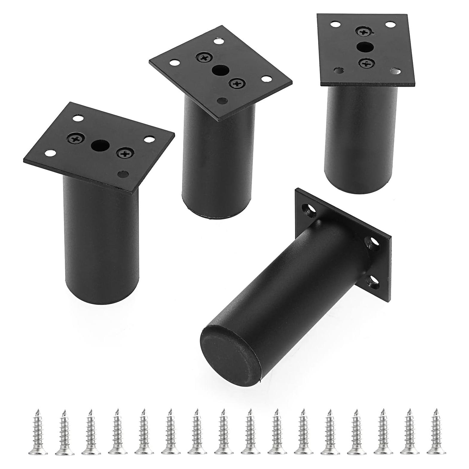 Patas de Mueble Ajustables Sumnacon 4 Pcs 10cm Aluminio Negro