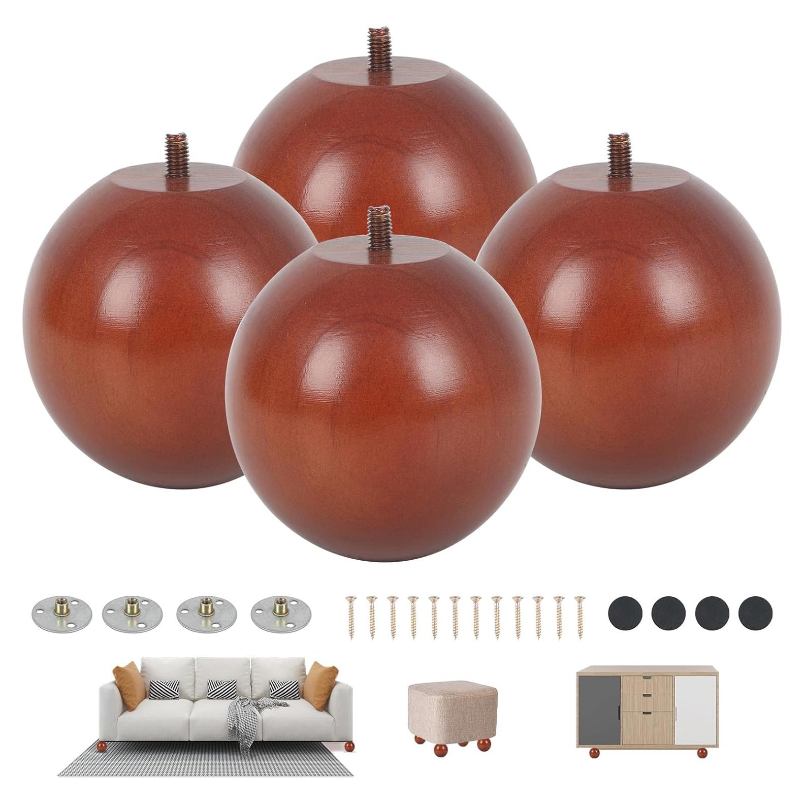 Patas de Sofá de Madera WHXGG 10.9 cm Paquete de 4