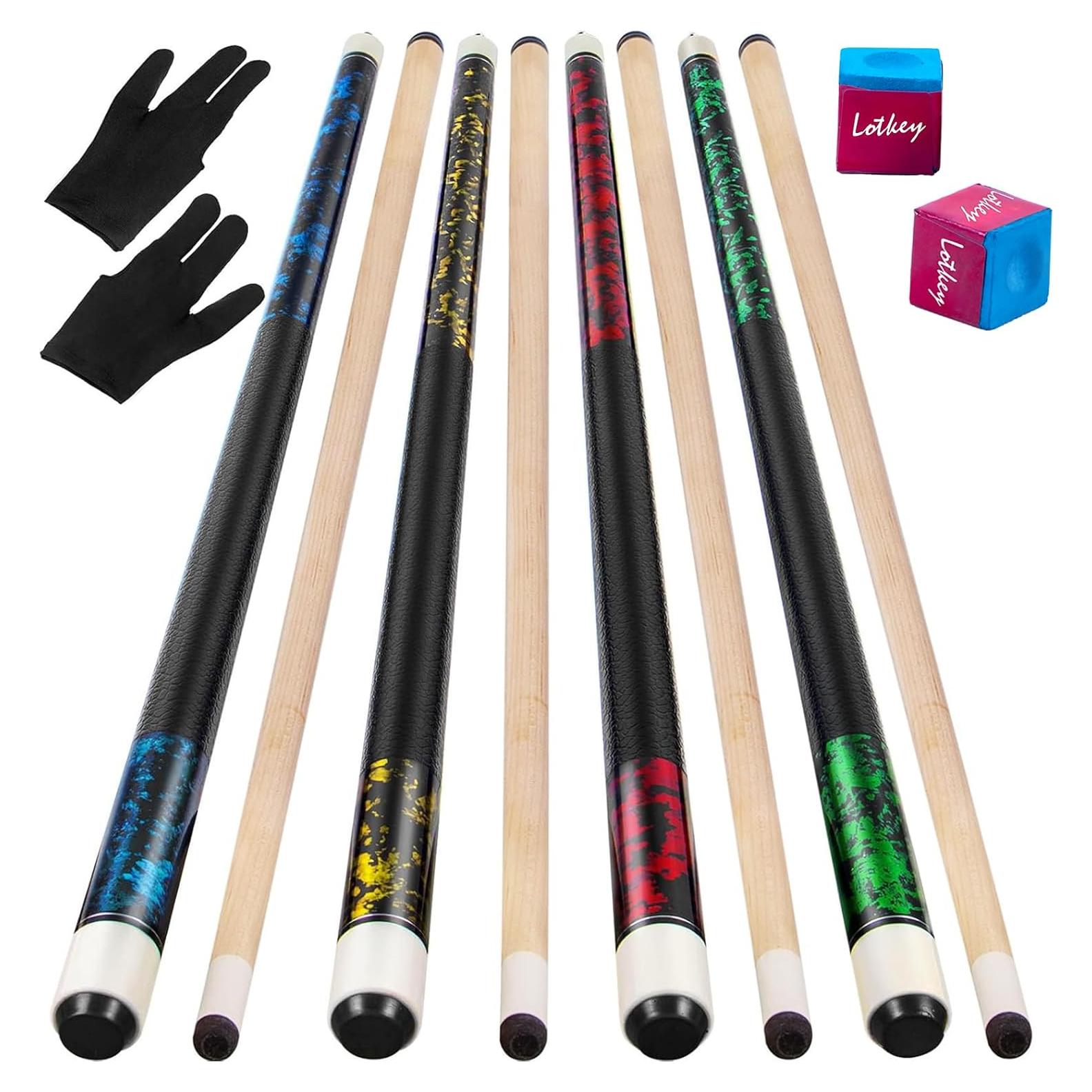 Conjunto de Tacos de Billar LOTKEY 4 Piezas 147 cm Arce