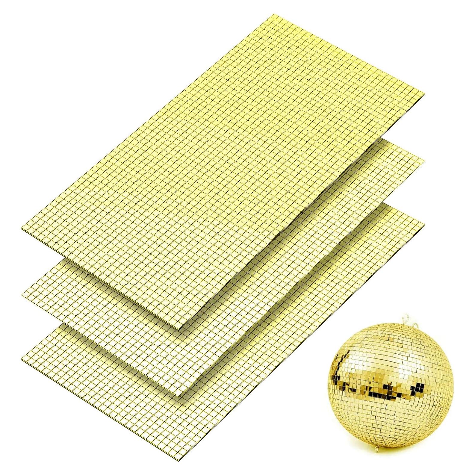 Hoja de Azulejos de Espejo Autoadhesivos Reastar 5mm Oro