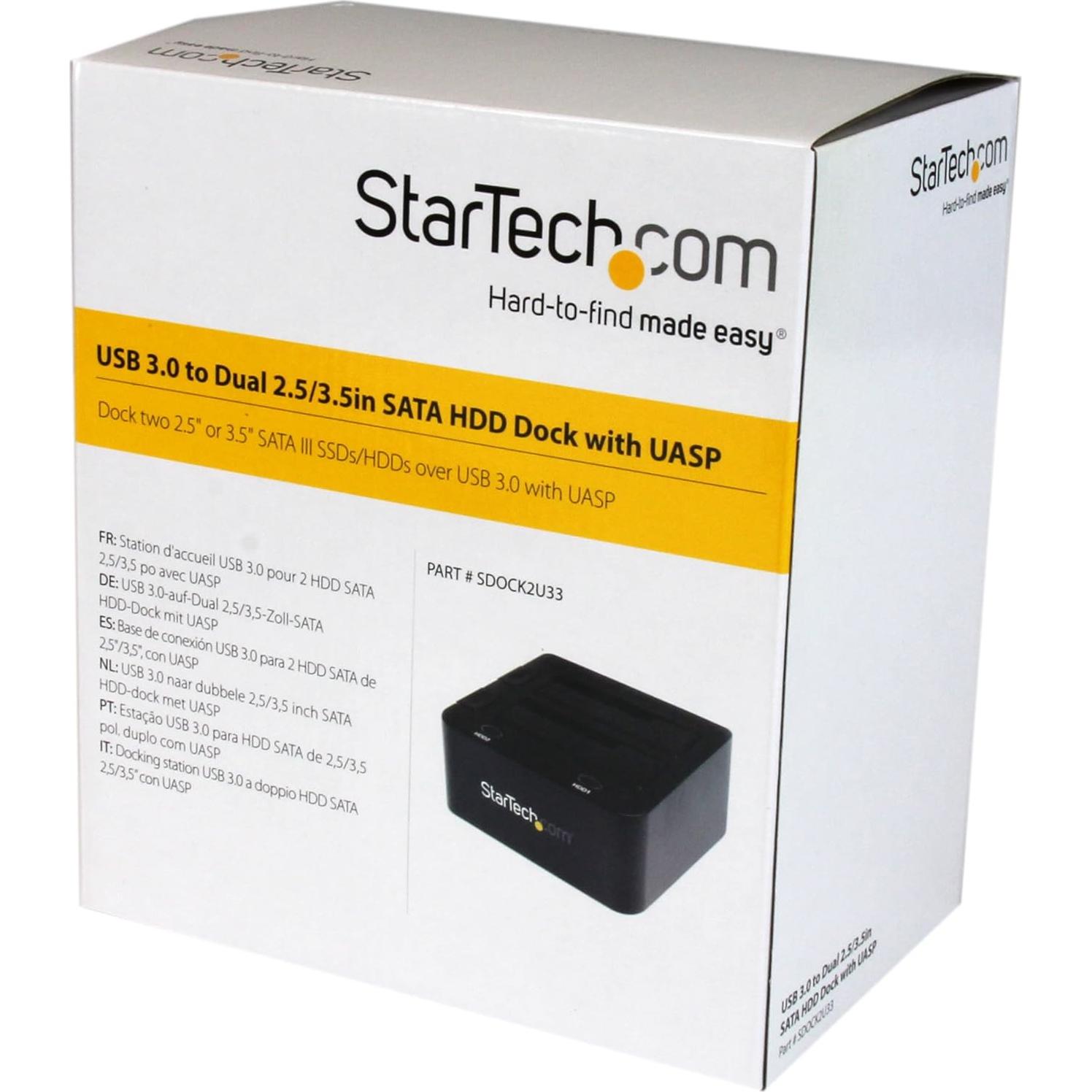 Dock de Disco Duro USB 3.0 StarTech SDOCK2U33 Doble Bahía 2.5/3.5"