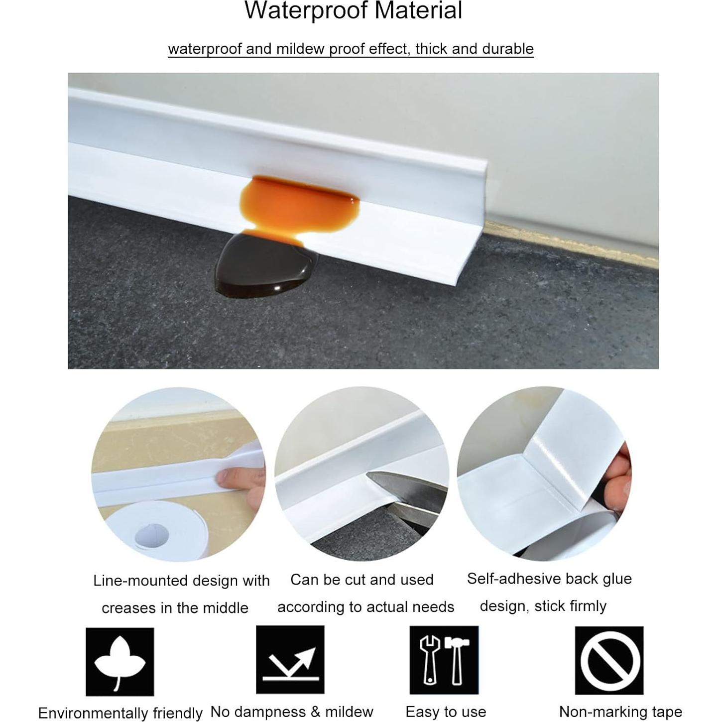 Cinta de Sellado Autoadhesiva PVC 2m para Baño y Cocina