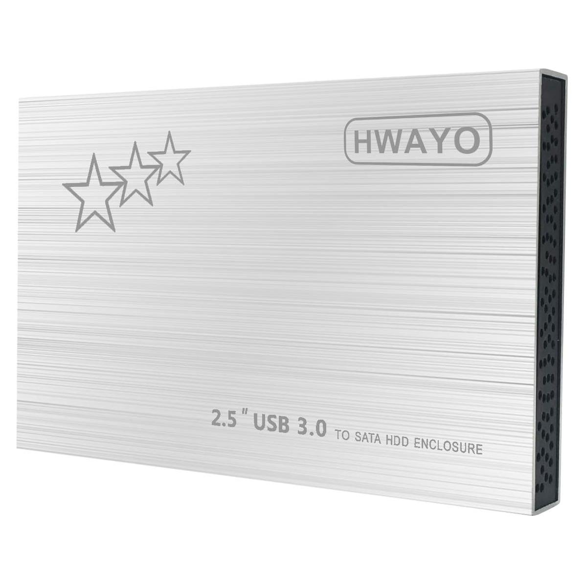Disco Duro Externo Portátil HWAYO 750GB USB 3.0 Plata