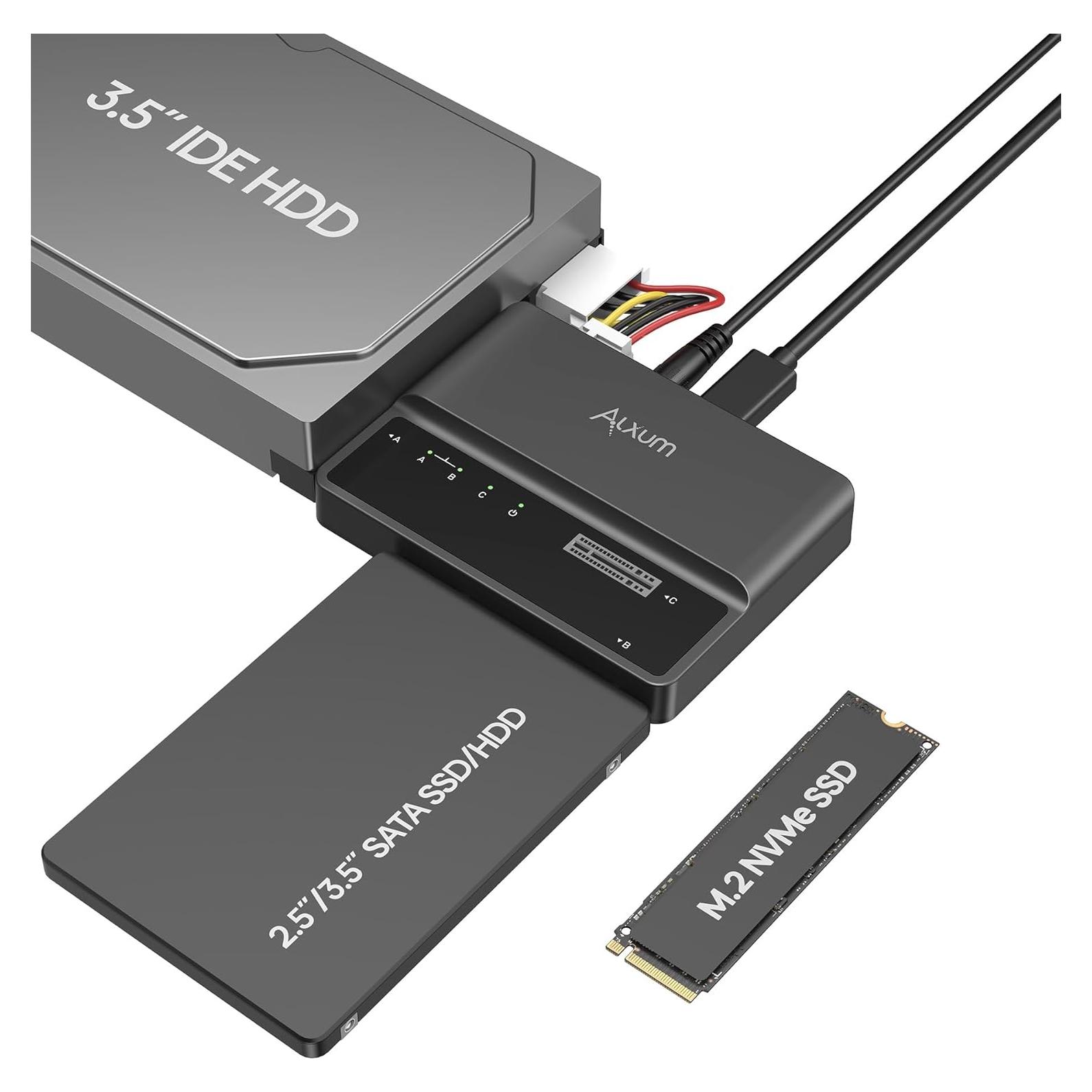 Alxum Lector Externo 3 en 1 M.2 SATA IDE USB-C 10Gbps