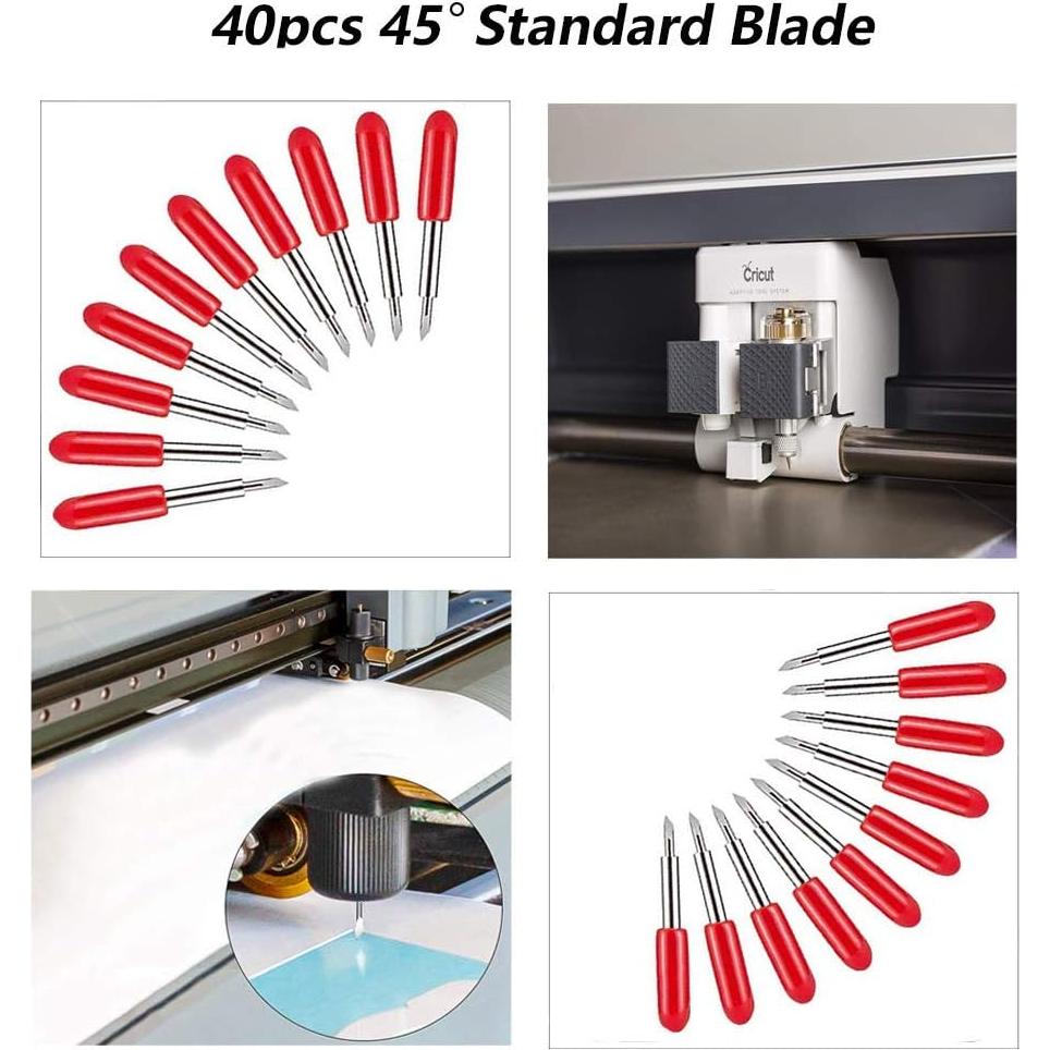 Cuchillas de Reemplazo Elefama 40PCS para Cricut 45 Grados
