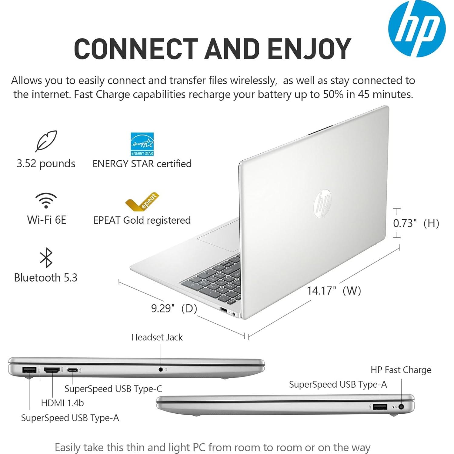 Laptop HP Esencial 15.6" Touch Intel i5 40GB RAM 1TB SSD