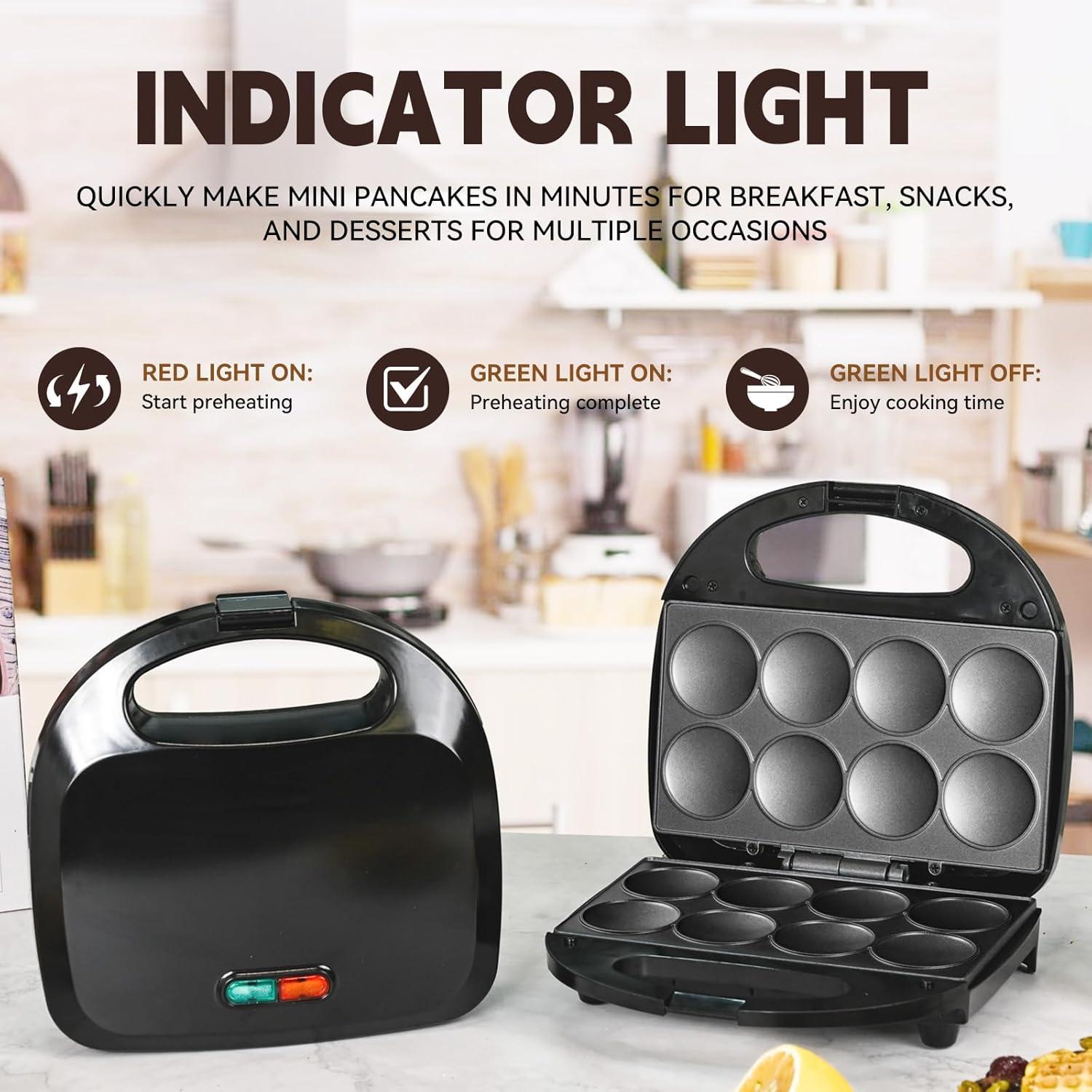 Mini Máquina de Pancakes SISYPHE 750W Antiadherente 8 Pcs