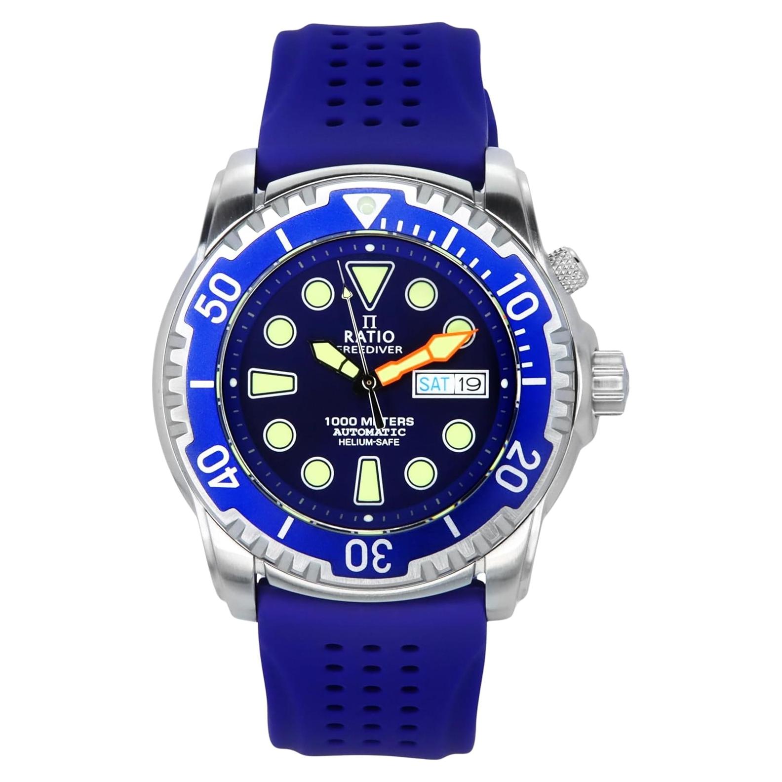 Reloj de Buceo RATIO FreeDiver Helium-Safe 1000M Zafiro Azul