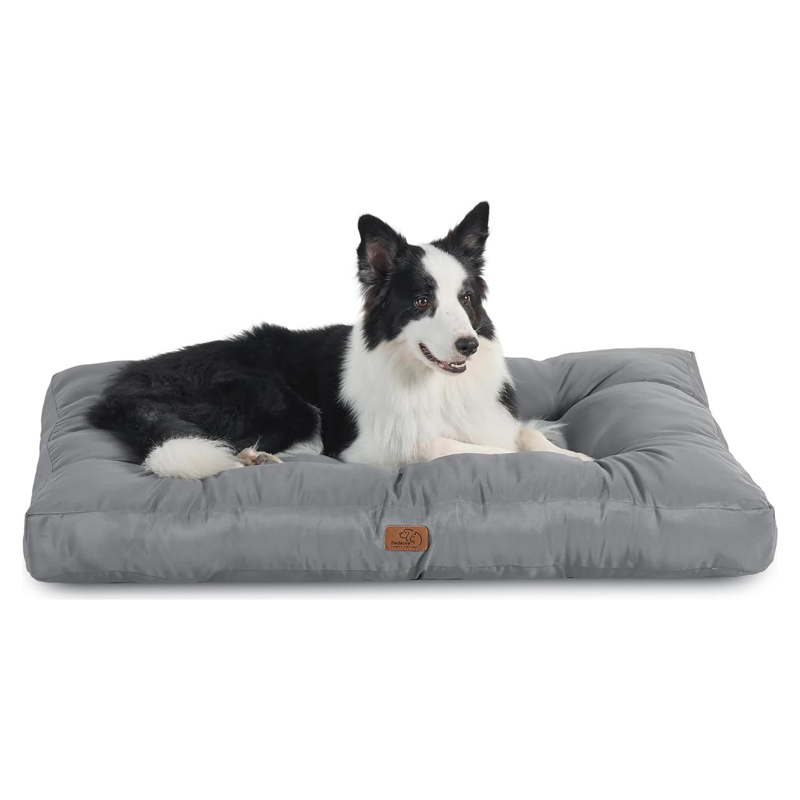 Cama para Perros Bedsure Grande 91x69 cm Impermeable Gris