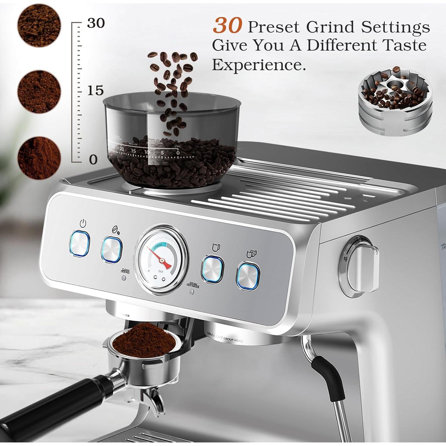 Máquina de Espresso Havato CM5020B-UL 20 Bar con Molinillo 2.8L