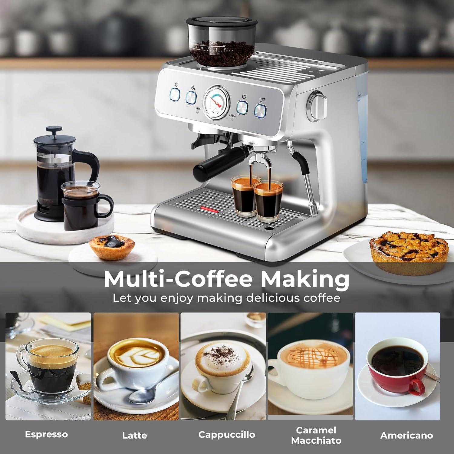 Máquina de Espresso Havato CM5020B-UL 20 Bar con Molinillo 2.8L
