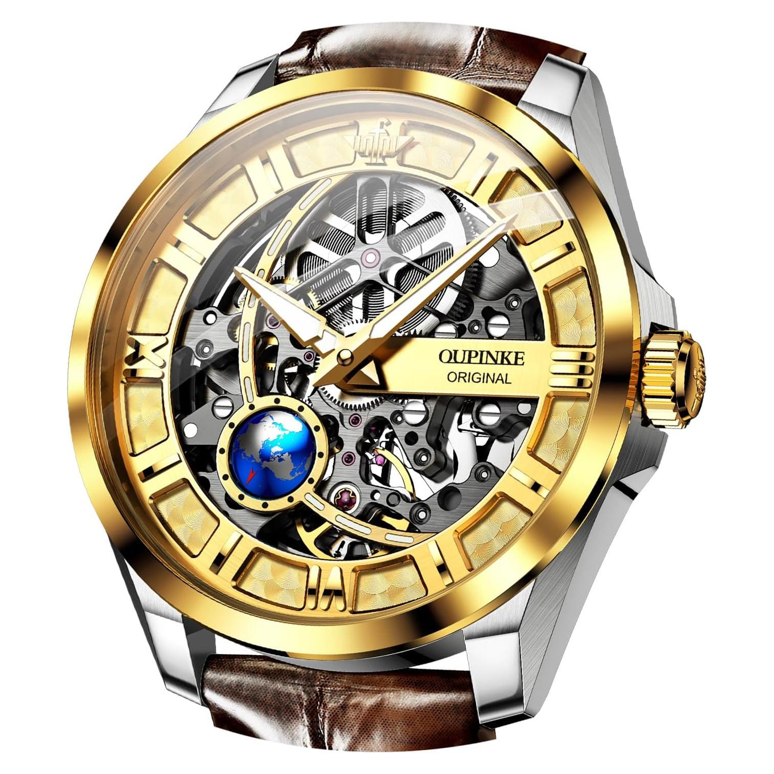 Reloj Automático Esqueleto OUPINKE para Hombres 50M Impermeable