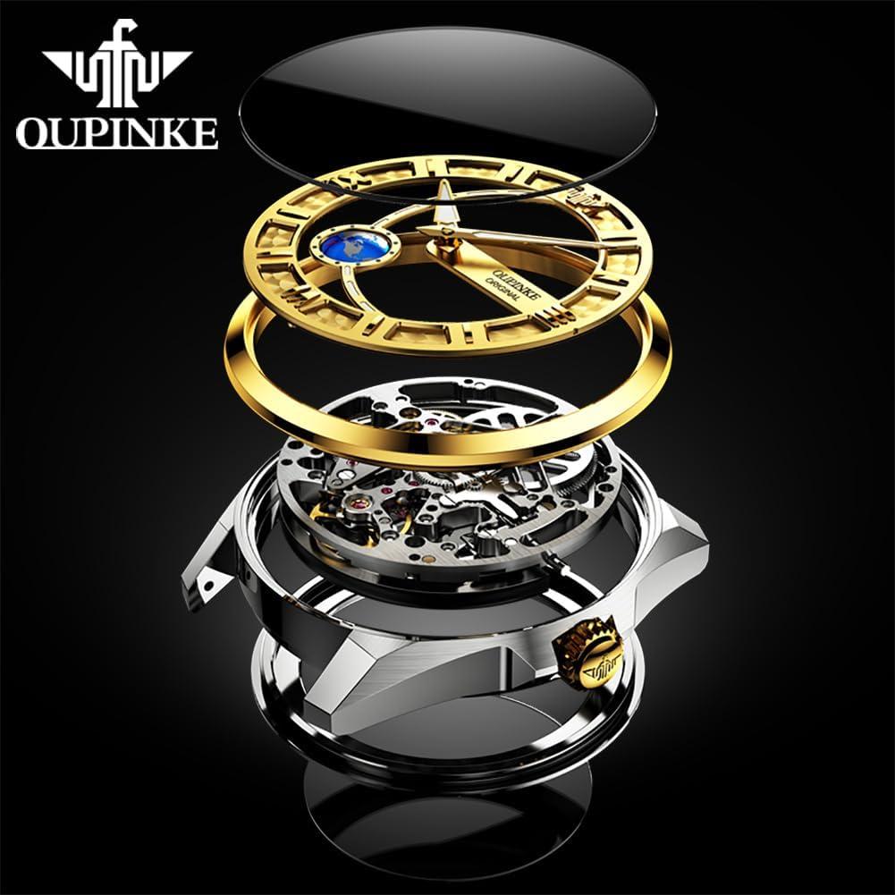 Reloj Automático Esqueleto OUPINKE para Hombres 50M Impermeable