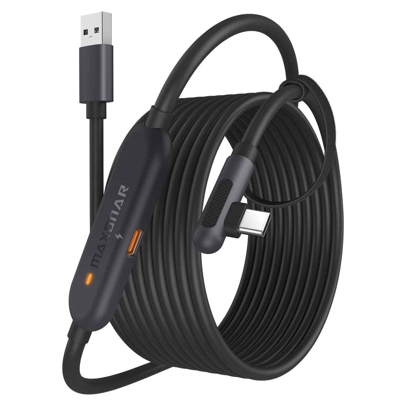 Cable de carga VR Maxonar 16 pies USB 3.0 18W para Meta 3S/3/Oculus 2