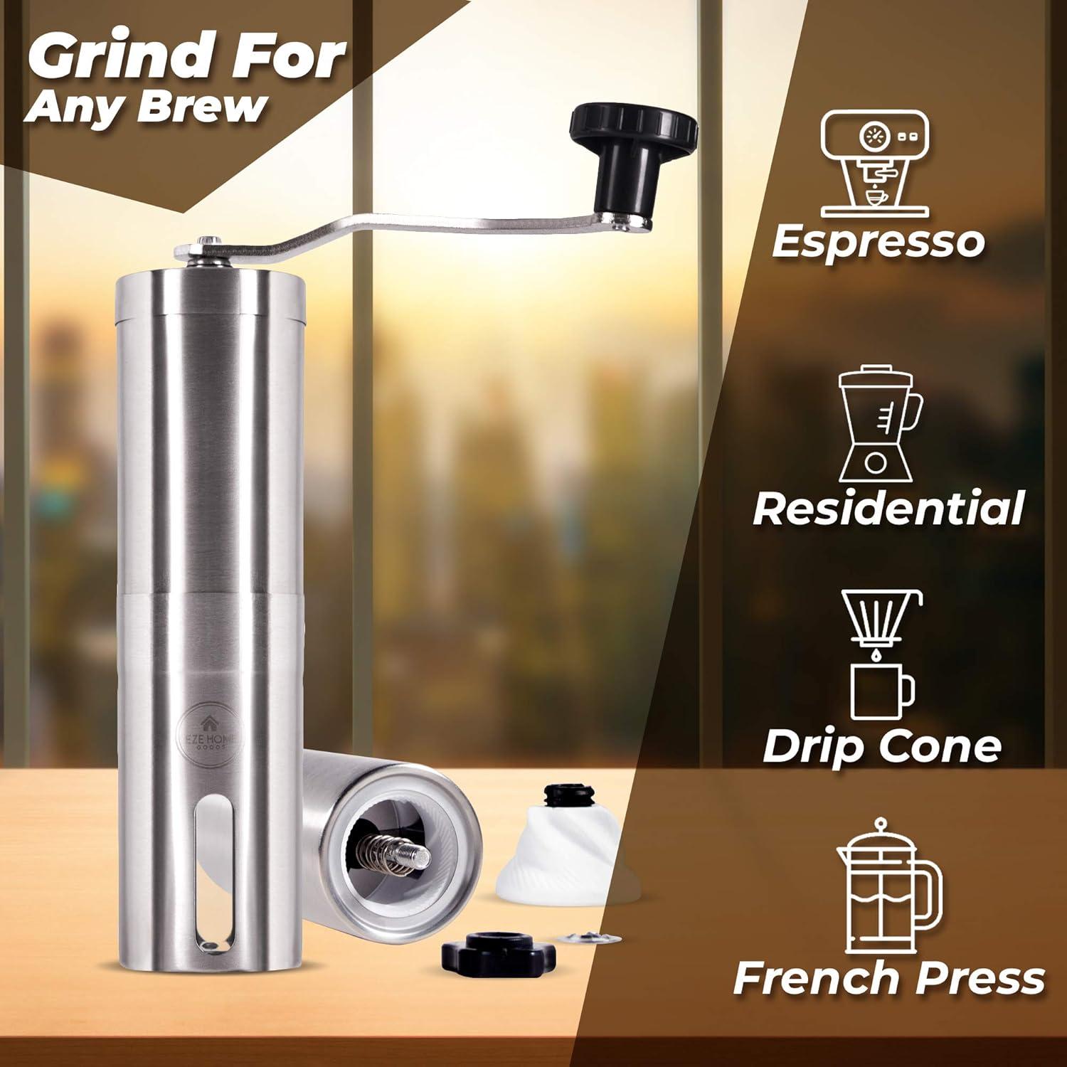 Molino de Café Manual EZE Homegoods Acero Inoxidable 220g