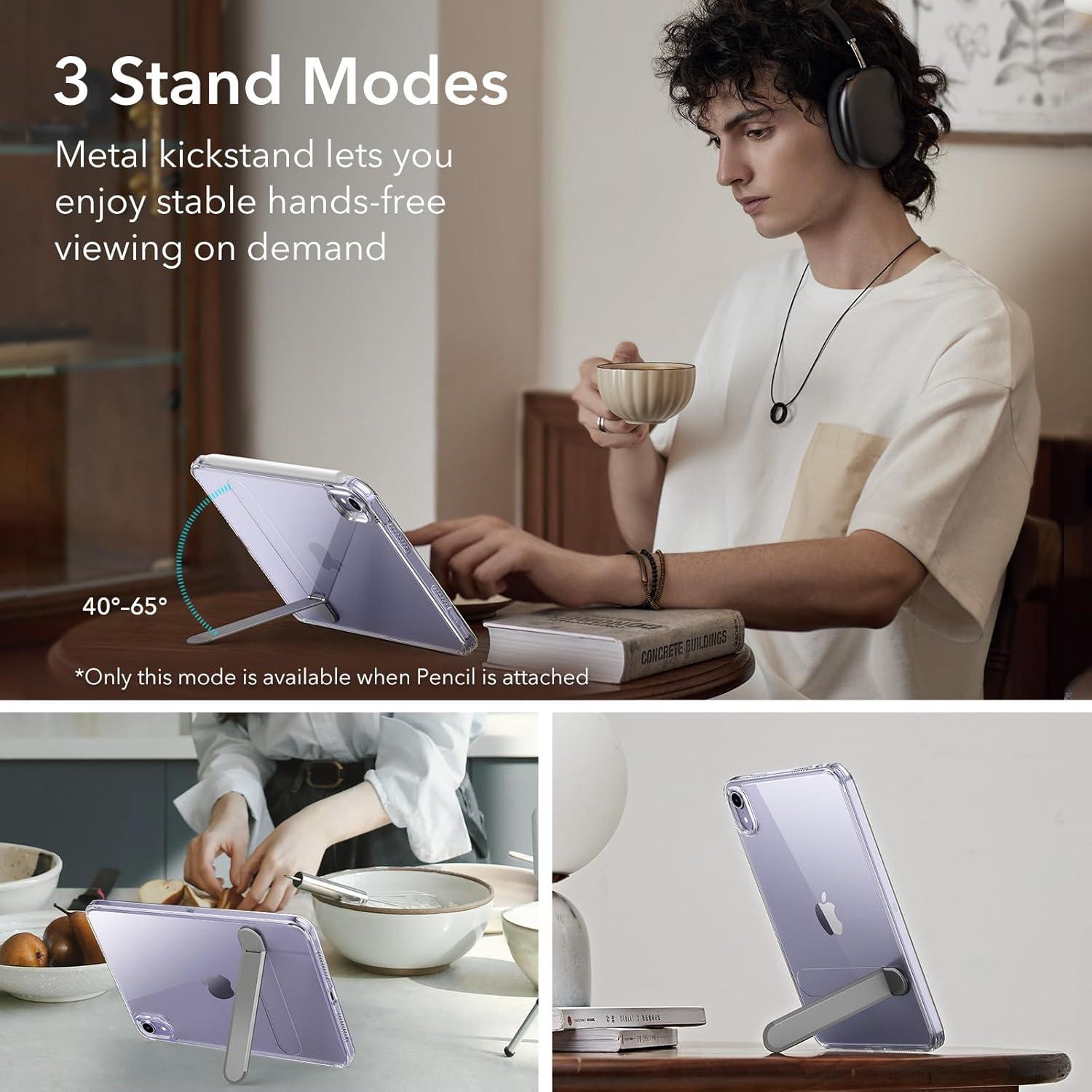 Funda ESR para iPad Mini 7/6 Transparente con Soporte