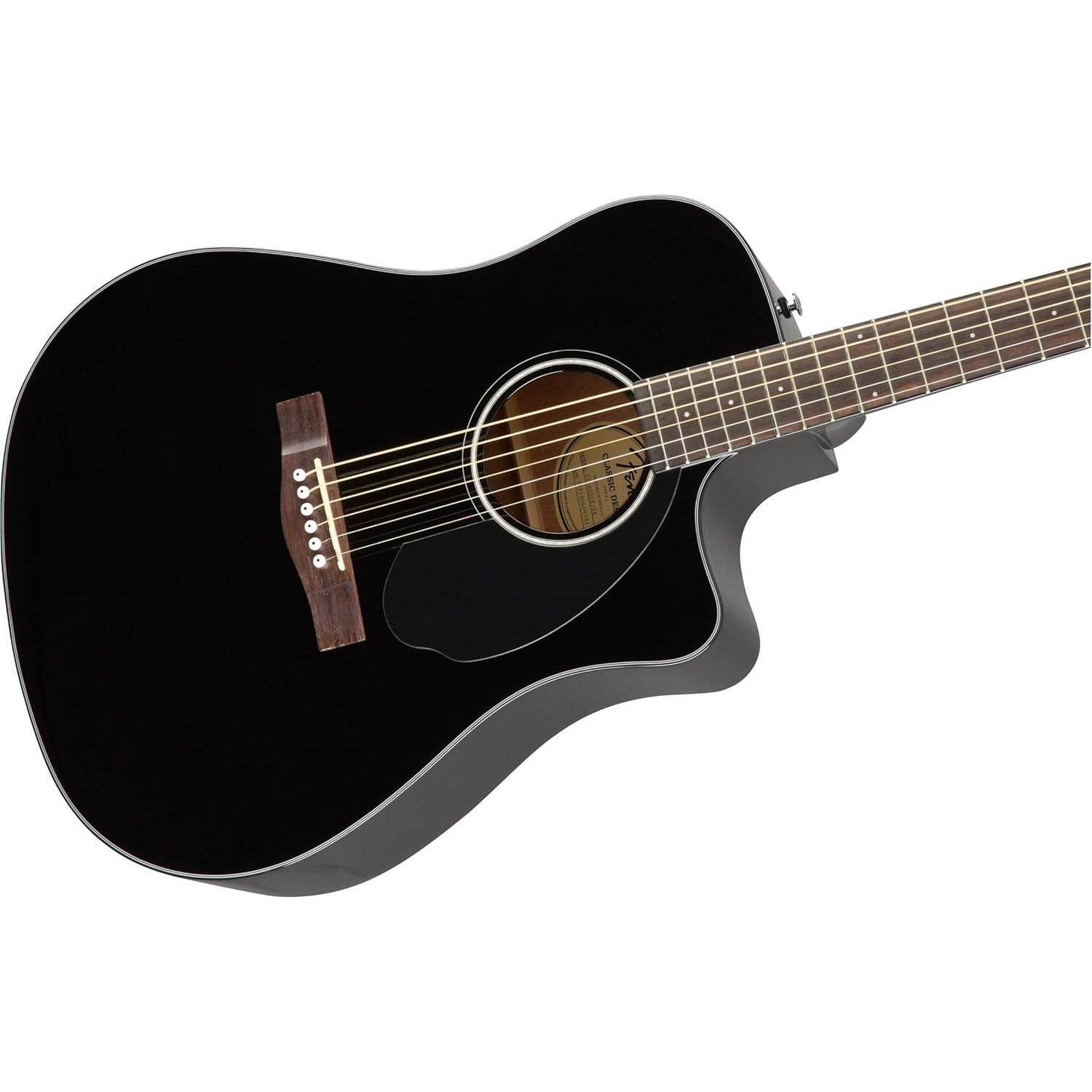 Guitarra Acústica-Eléctrica Fender CD-60SCE Negra con Accesorios