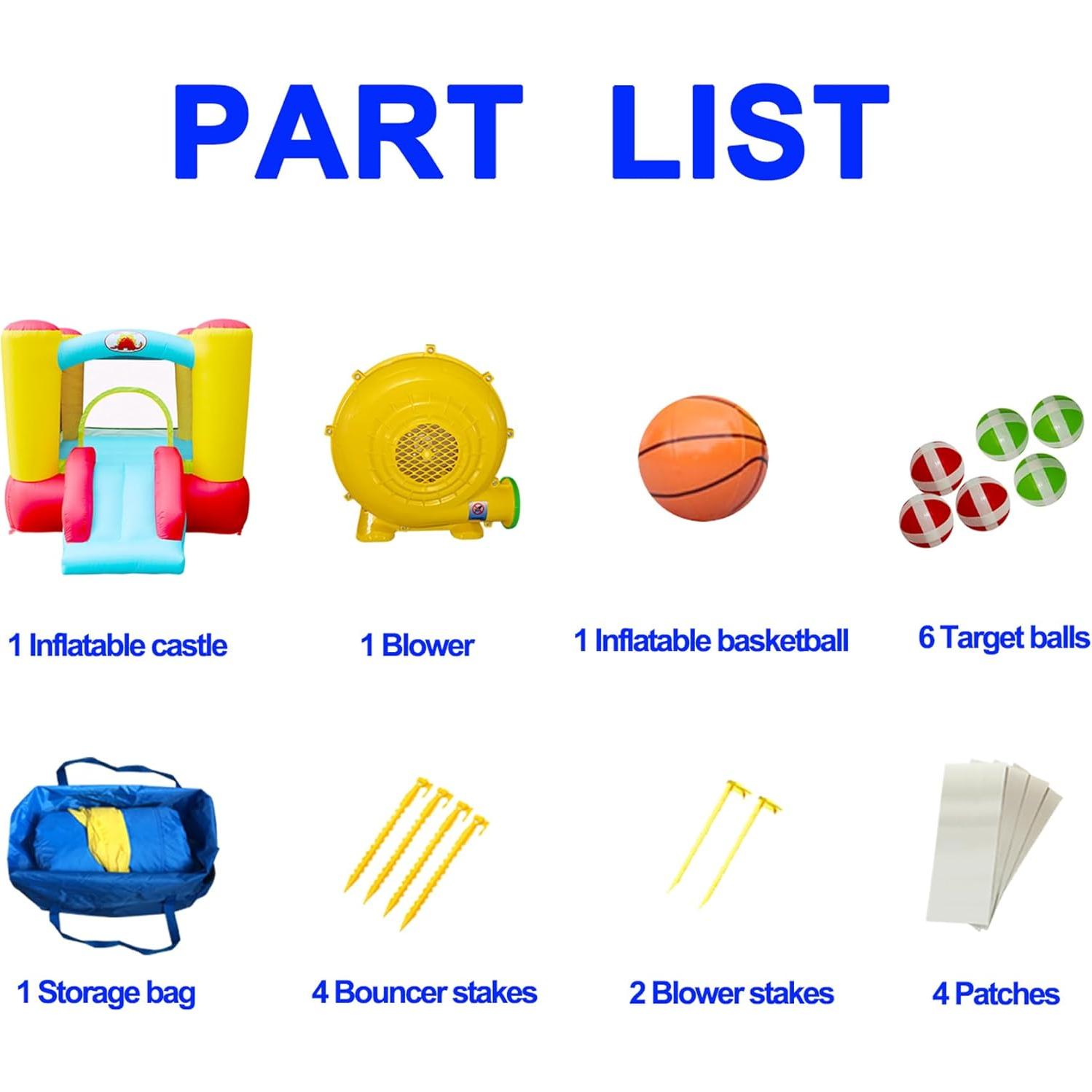 Castillo Inflable con Tobogán WELLFUNTIME 254x196x160 cm