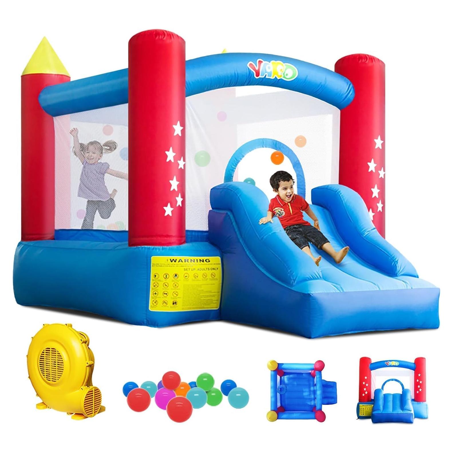 Casa Inflable de Rebote YARD 6207 con Tobogán y Pelotas 2.9x2.0m