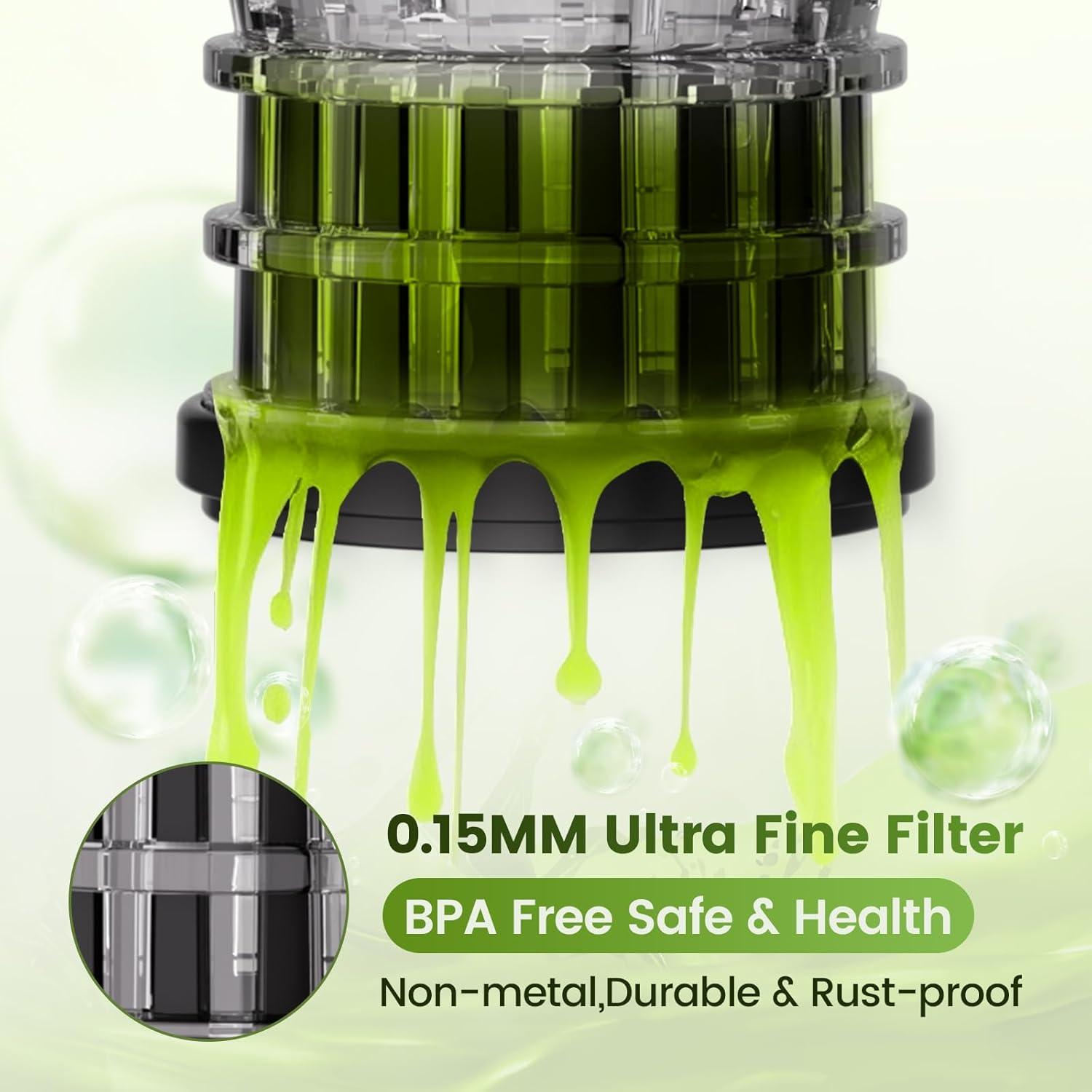 Exprimidor Masticador Lento IUIPI 300W 2L Negro Fácil Limpieza