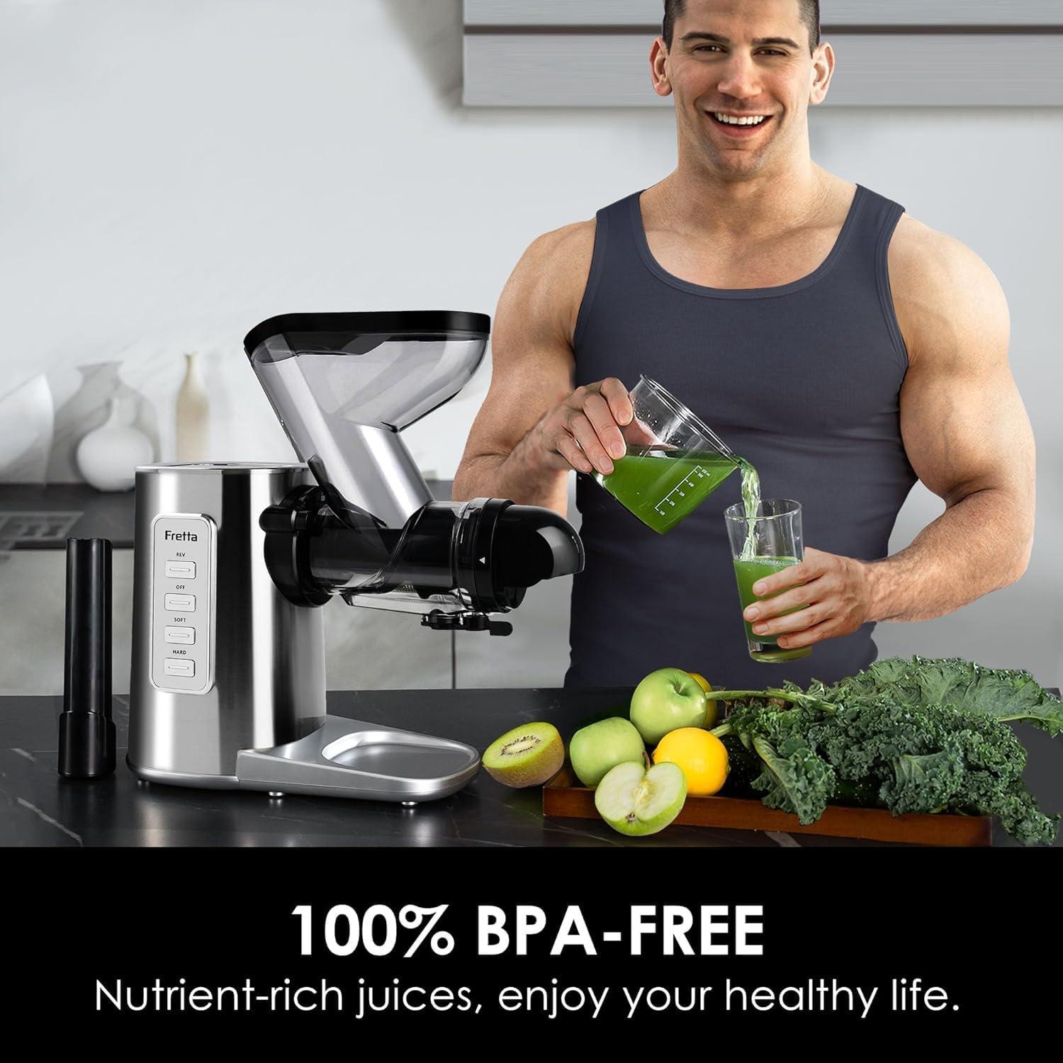 Exprimidor Lento Masticador Fretta Edge Max 200W Acero Inoxidable