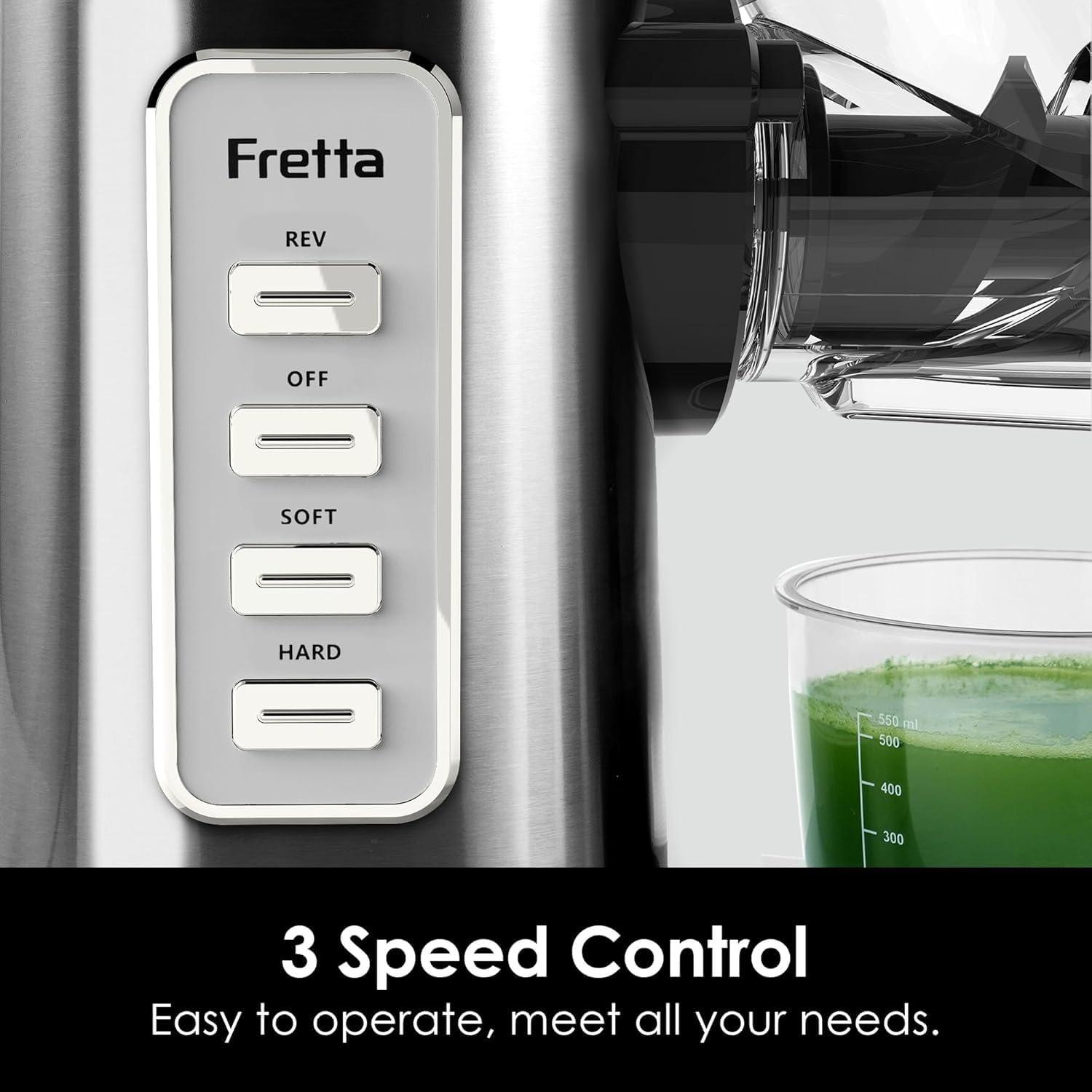 Exprimidor Lento Masticador Fretta Edge Max 200W Acero Inoxidable