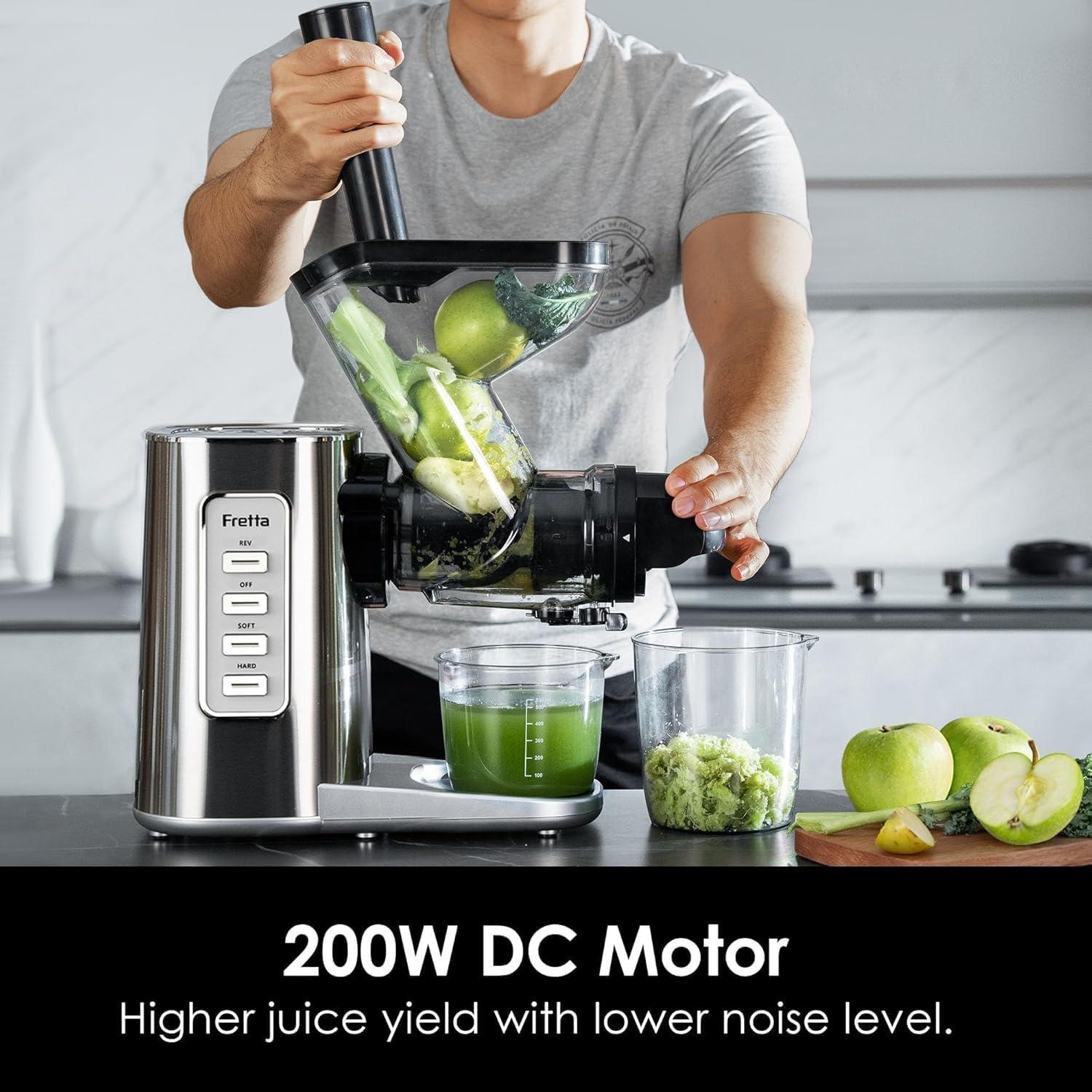 Exprimidor Lento Masticador Fretta Edge Max 200W Acero Inoxidable